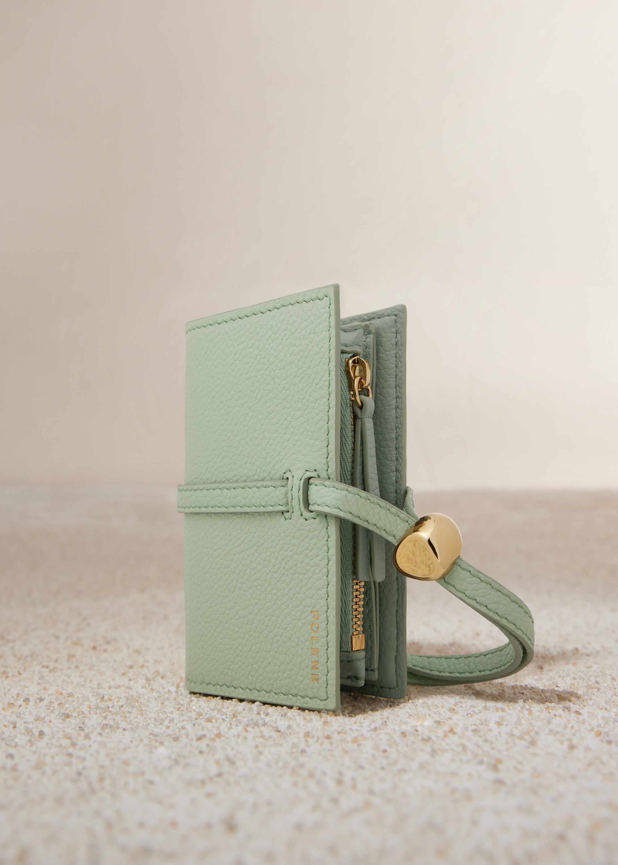 Polene Kayé Card Holder - Textured Duo Fresh Almond