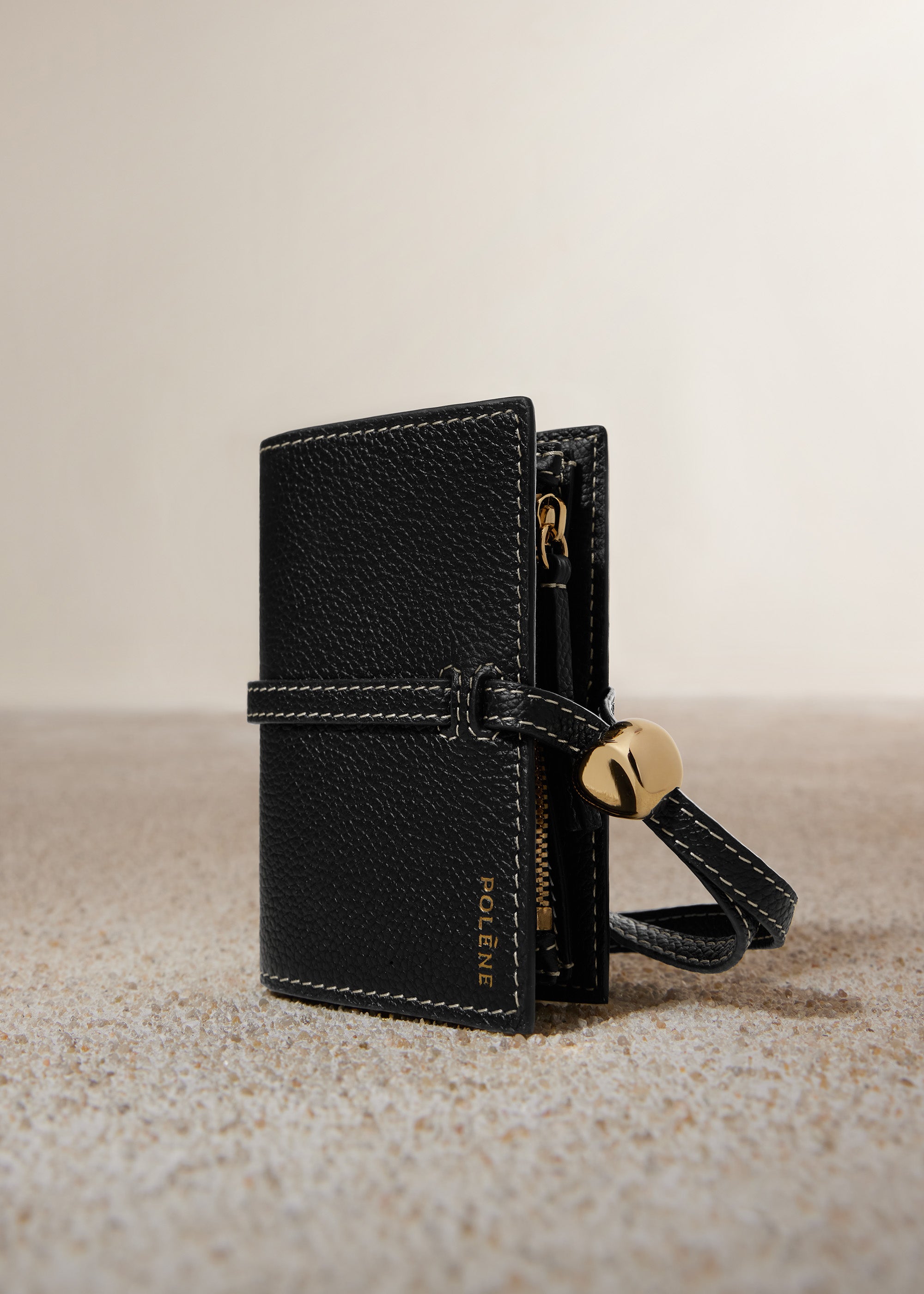 Polene Kayé Card Holder - Textured Black