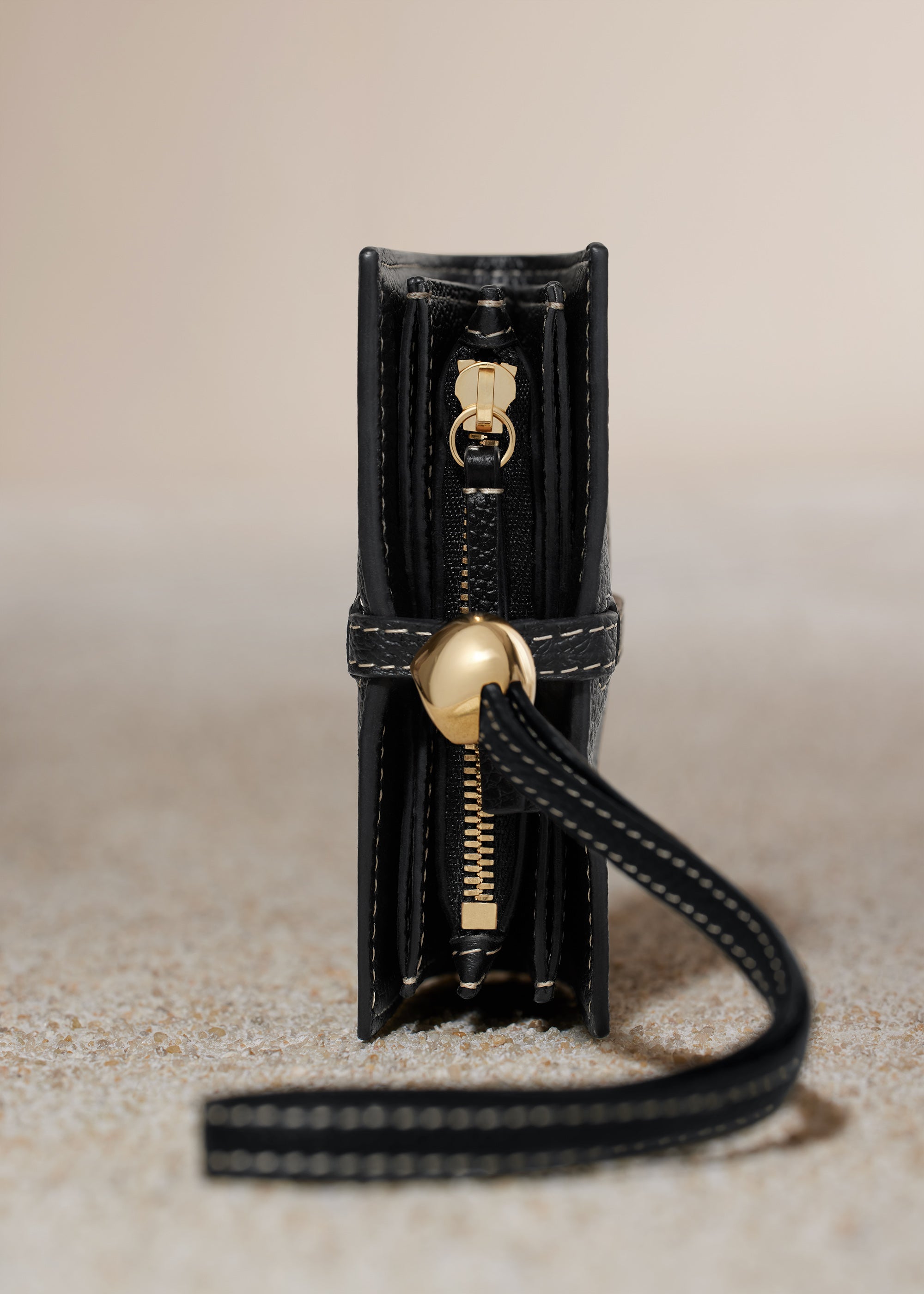Polene Kayé Card Holder - Textured Black