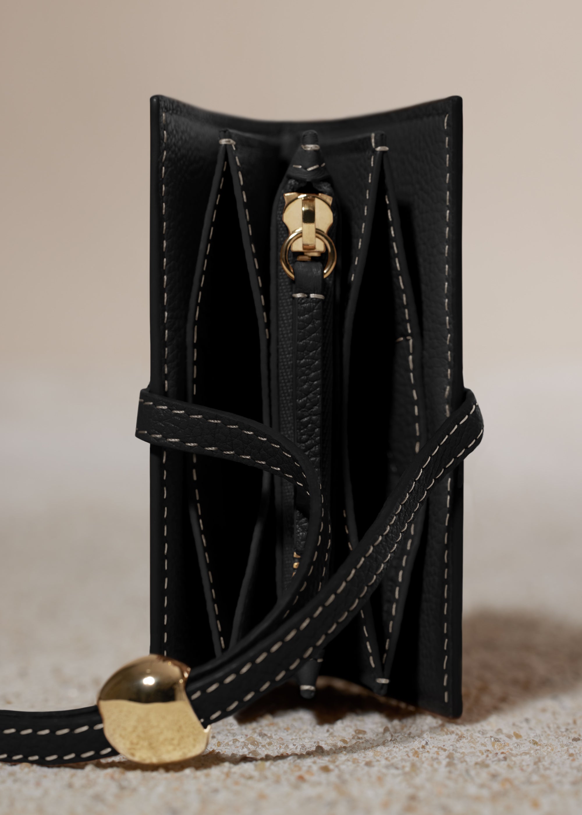 Polene Kayé Card Holder - Textured Black