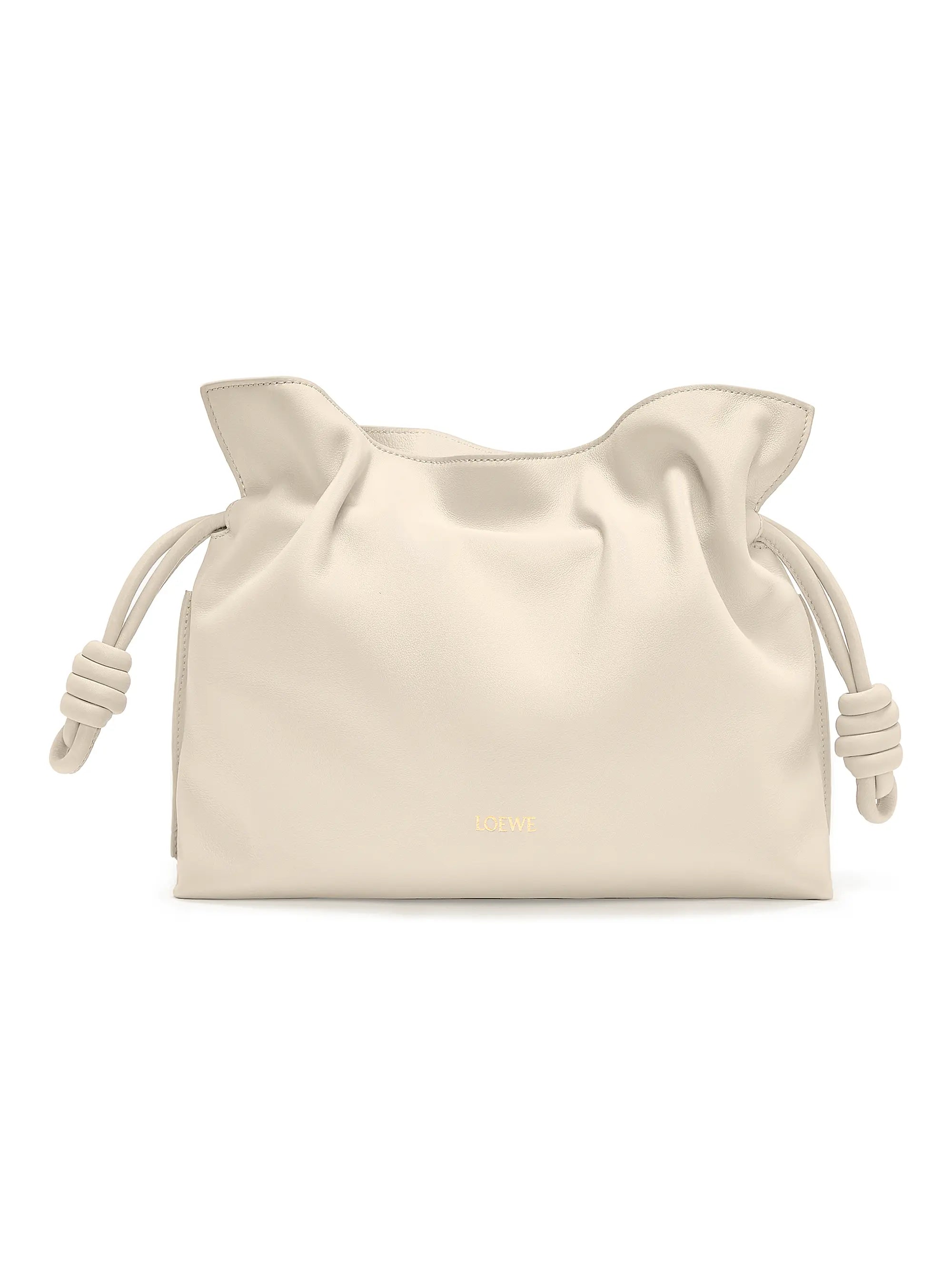 LOEWE Flamenco Drawstring Smooth Leather Clutch