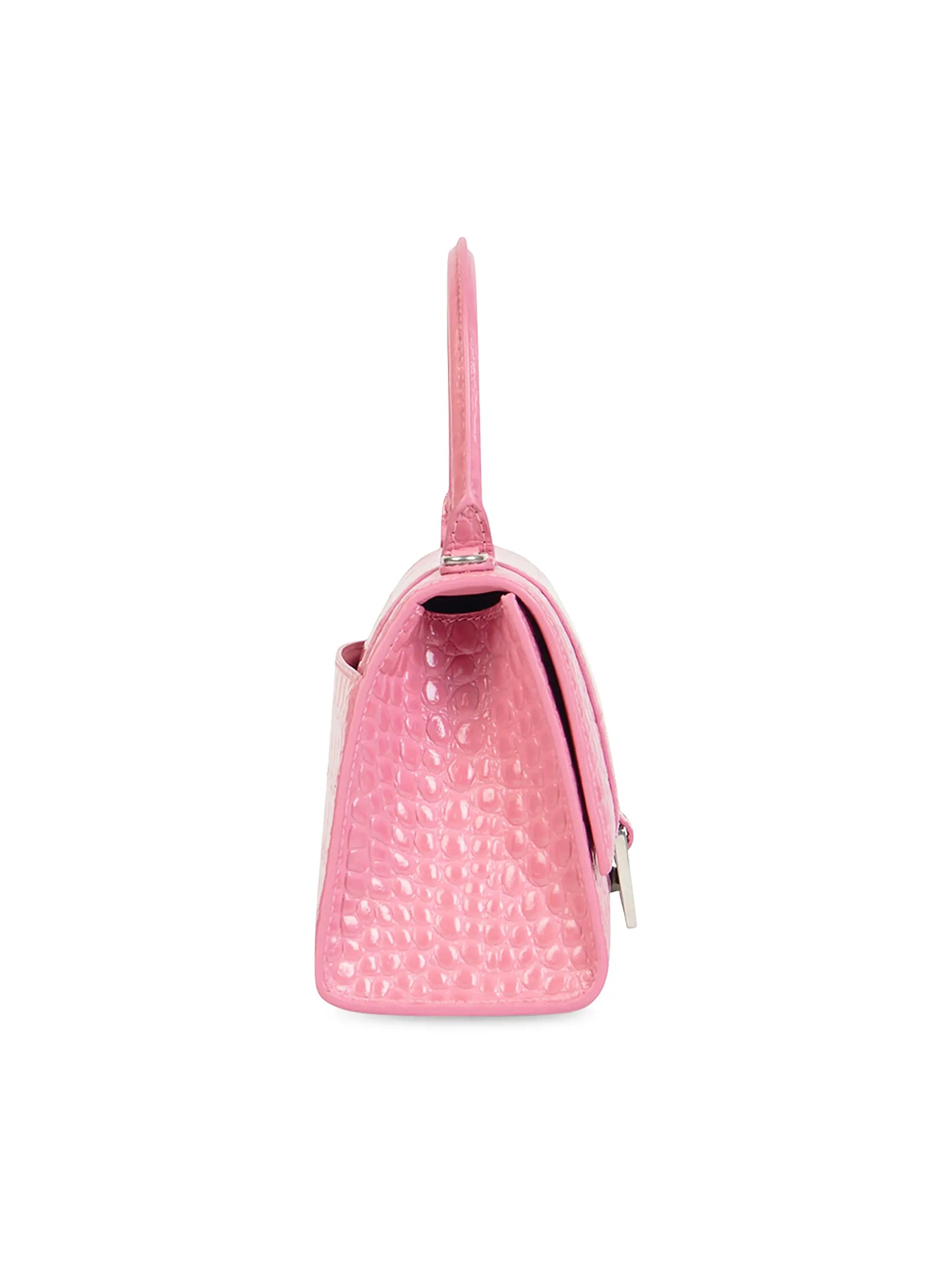 Balenciaga Hourglass Small Handbag Crocodile Embossed