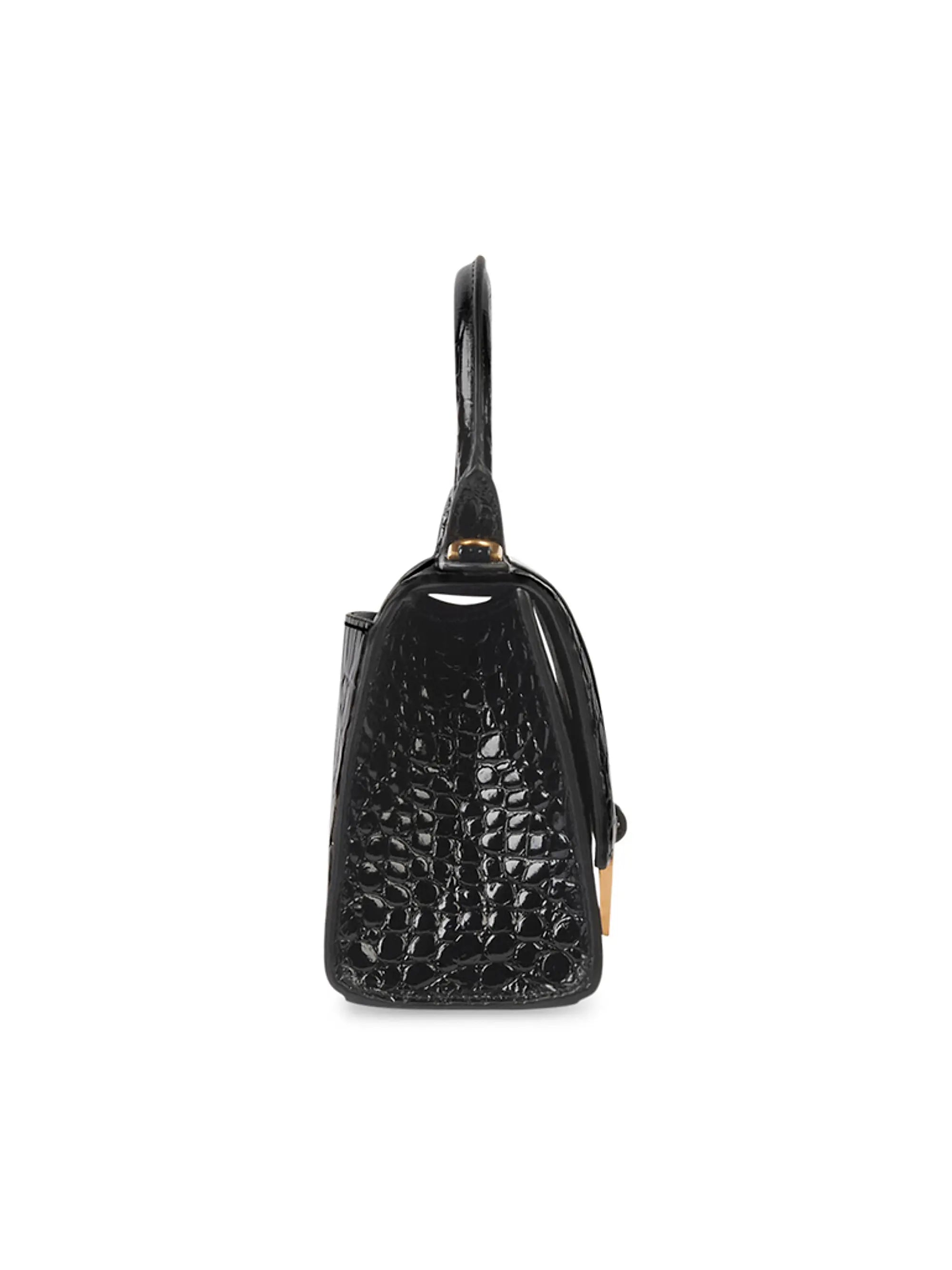 Balenciaga Hourglass XS Handbag Crocodile Embossed