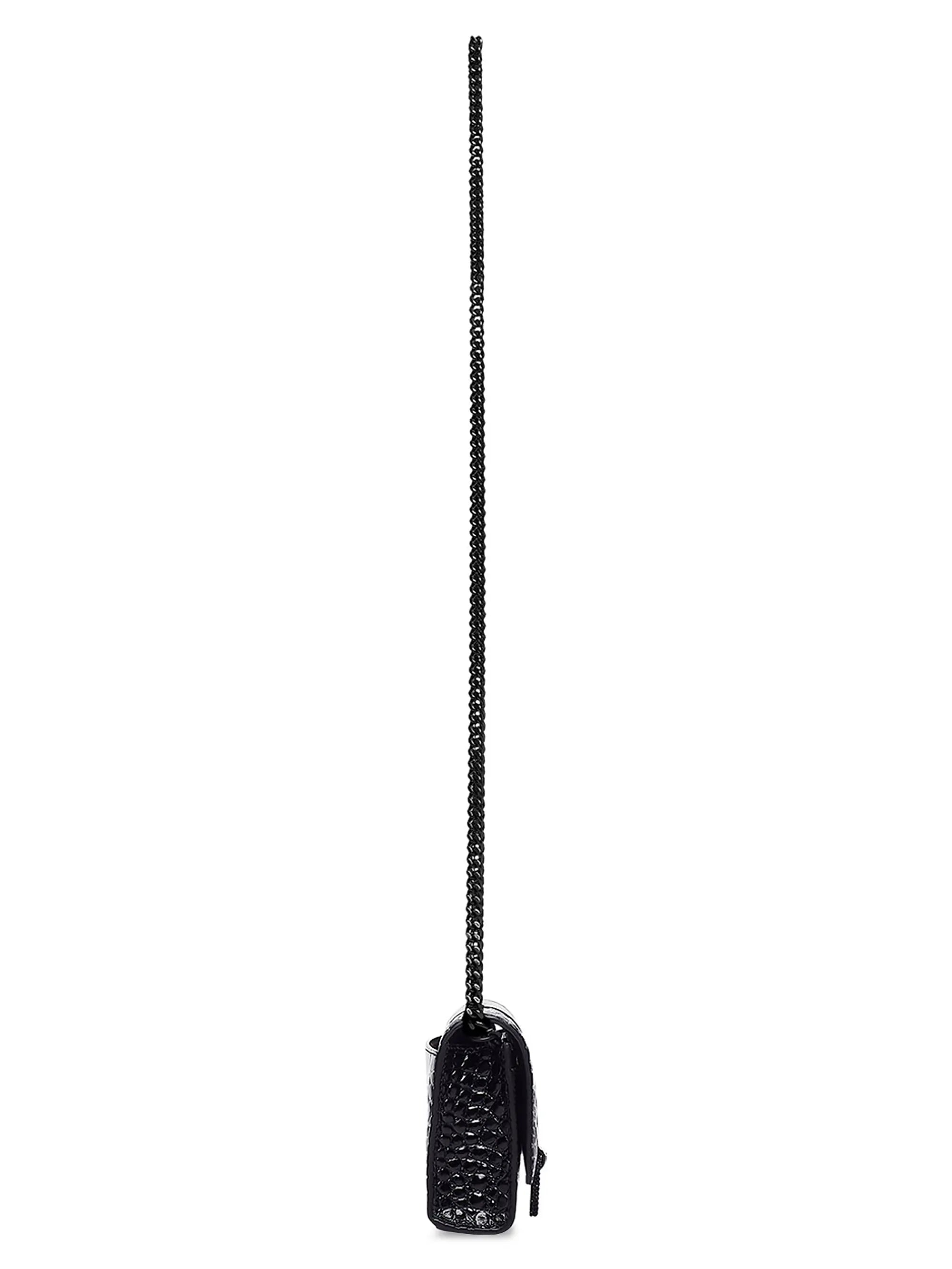 Balenciaga Hourglass Wallet With Chain Crocodile Embossed With Rhinestones