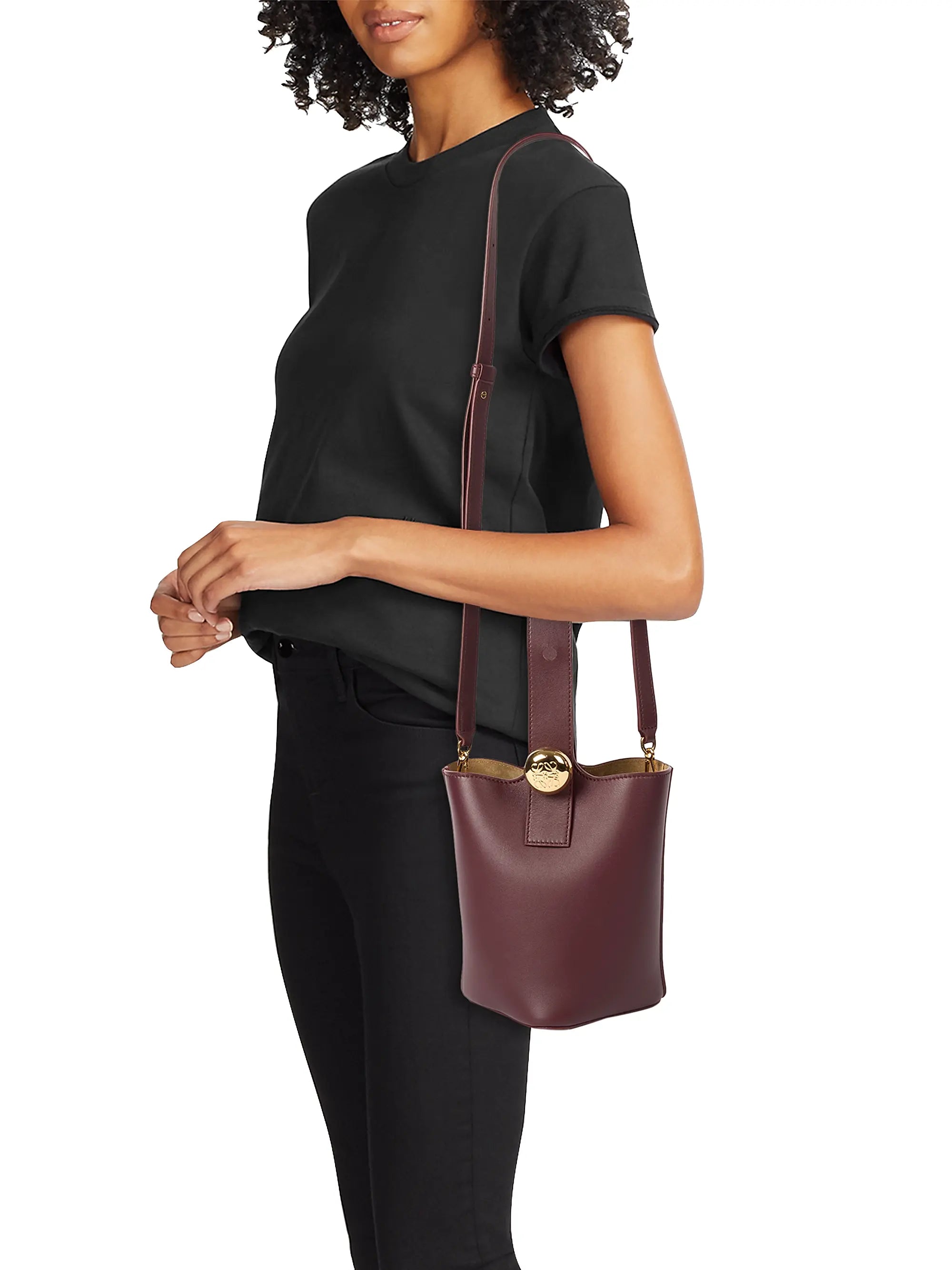 LOEWE Mini Pebbled Leather Bucket Bag