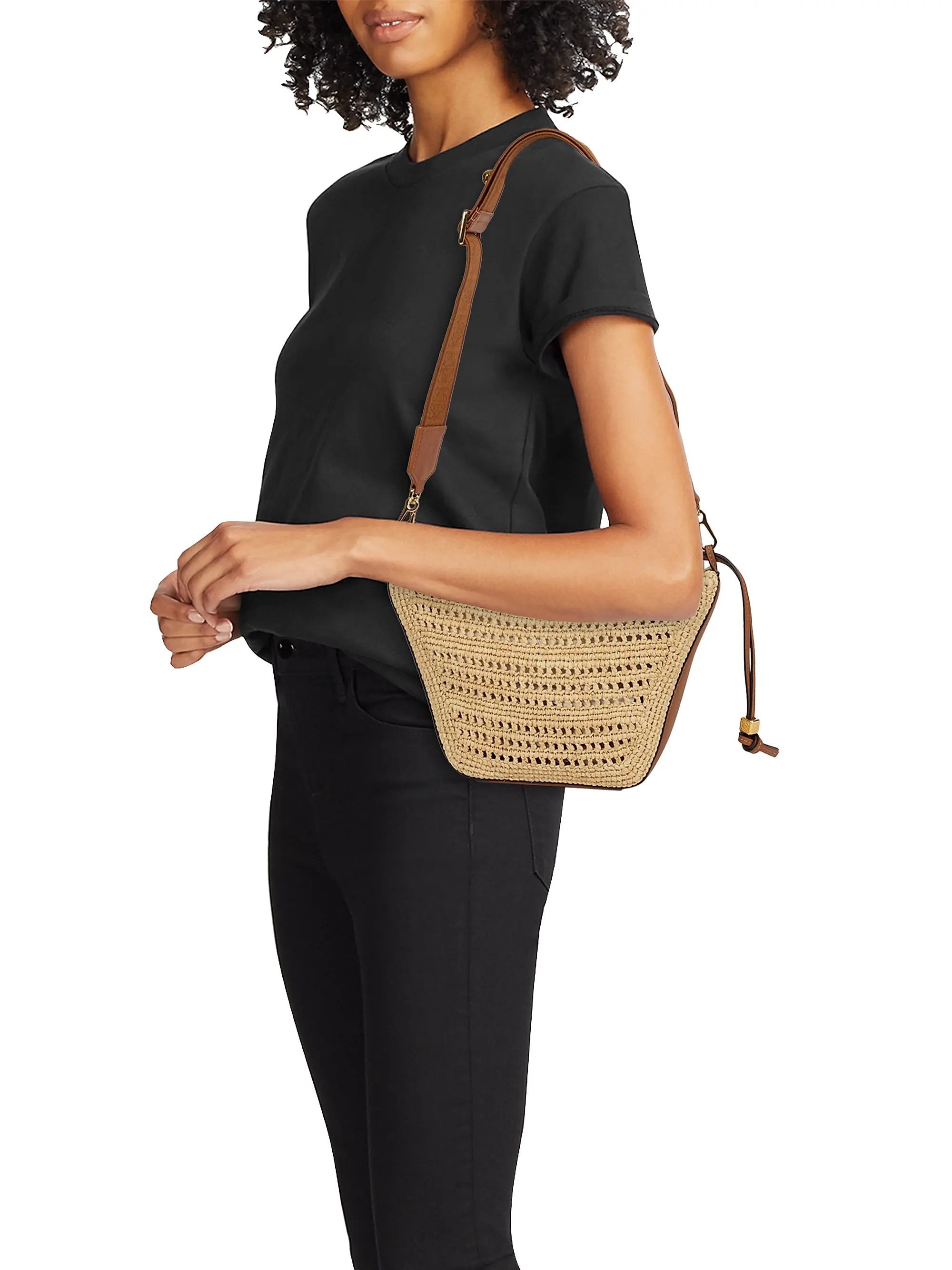 LOEWE LOEWE x Paula's Ibiza Mini Raffia Hammock Hobo Bag