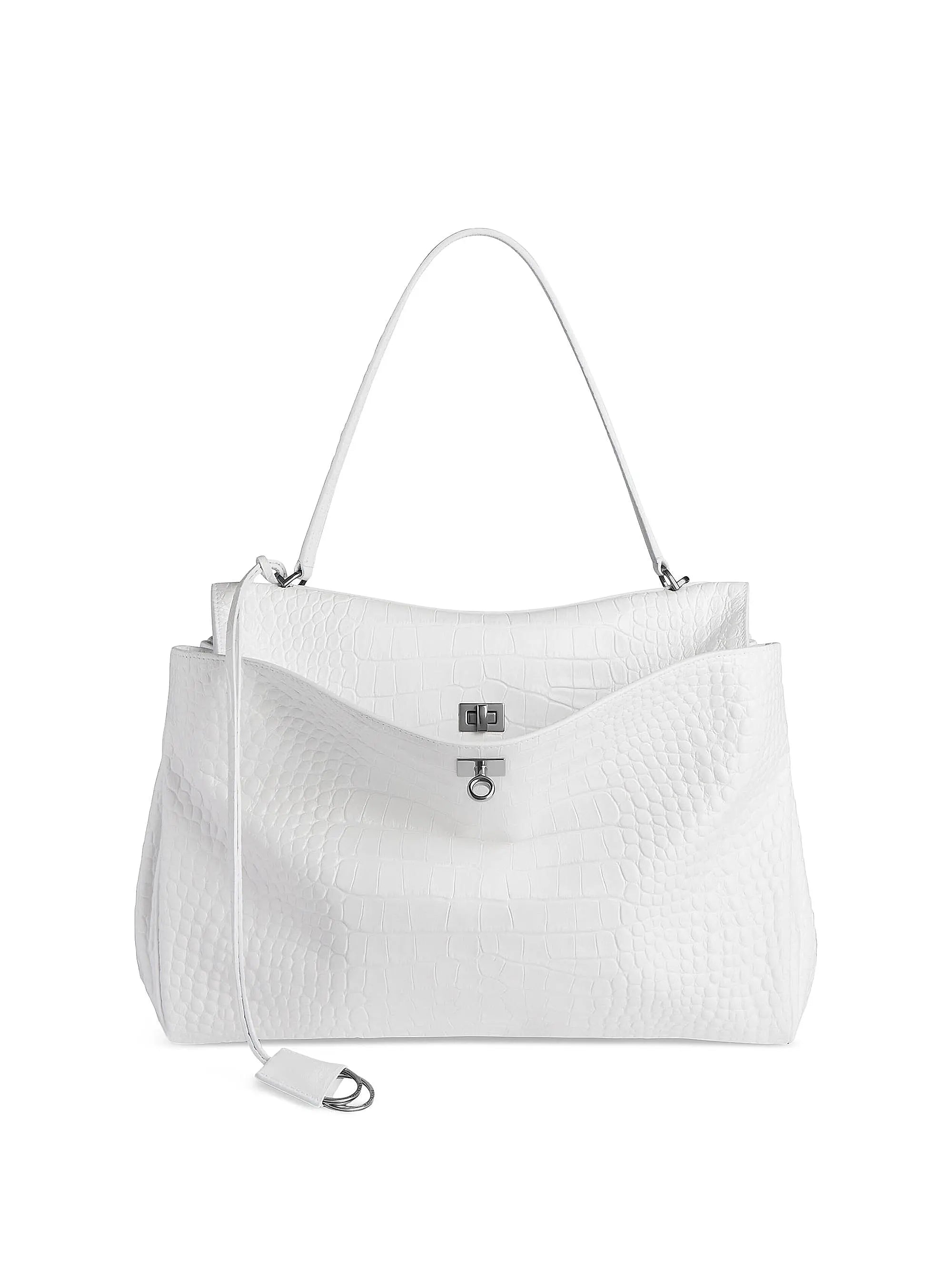 Balenciaga Rodeo Large Handbag Crocodile Embossed