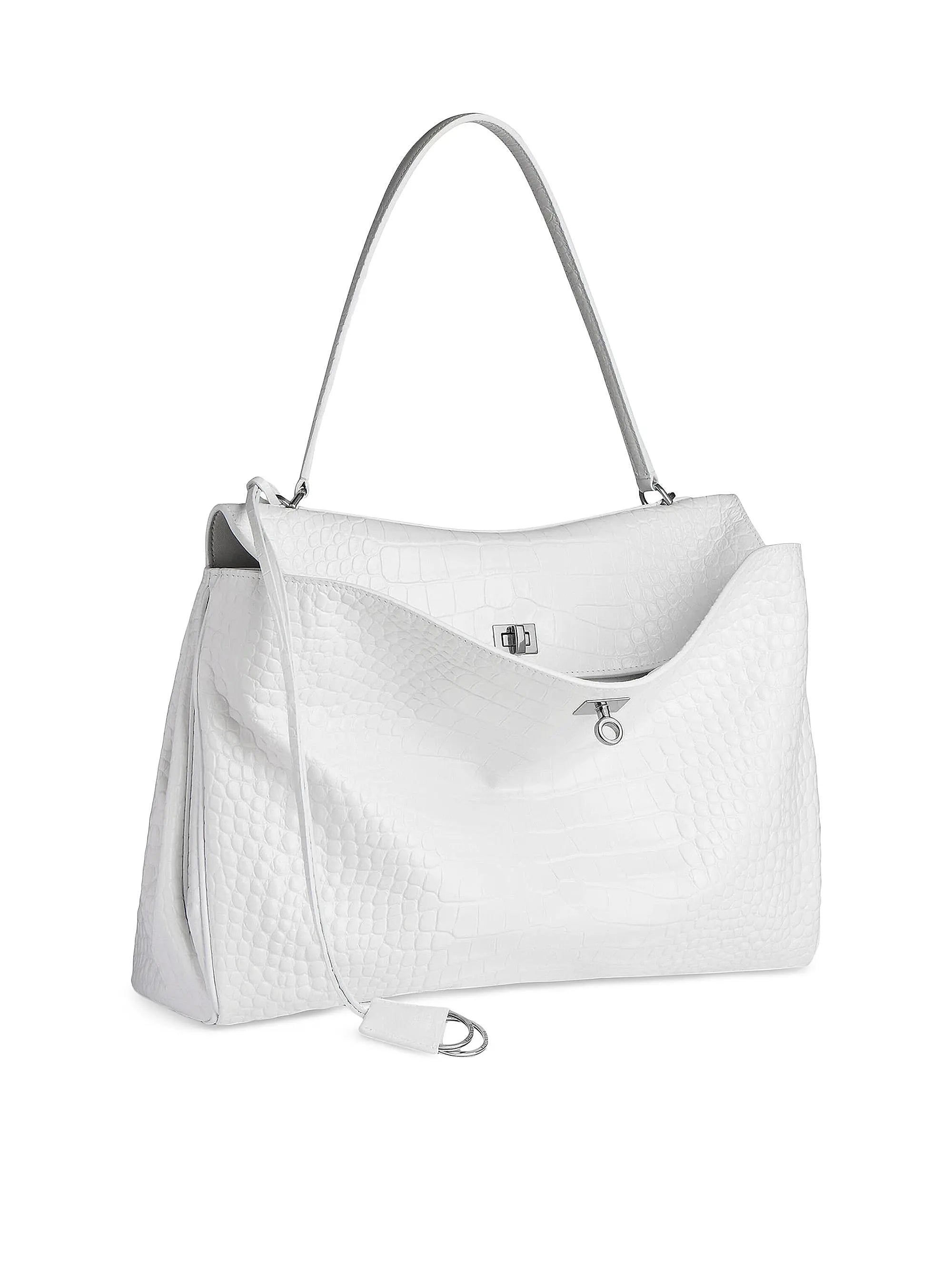 Balenciaga Rodeo Large Handbag Crocodile Embossed