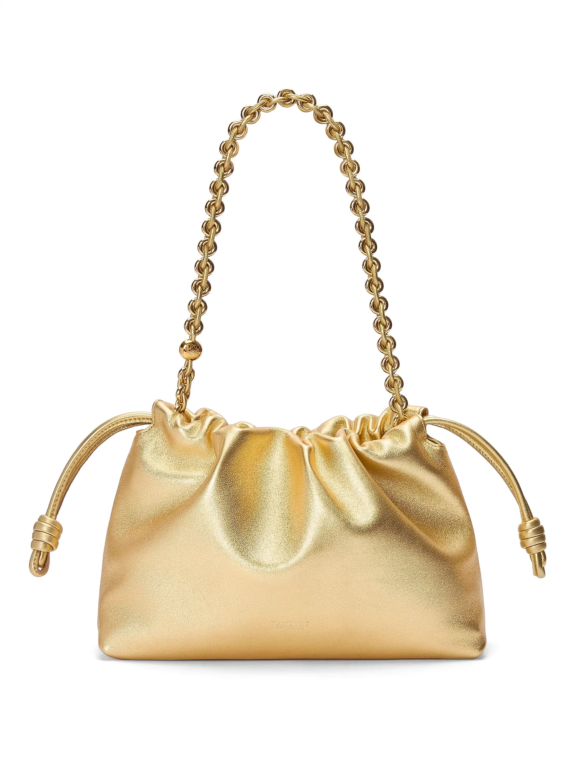 LOEWE Medium Flamenco Laminated Leather Shoulder Bag