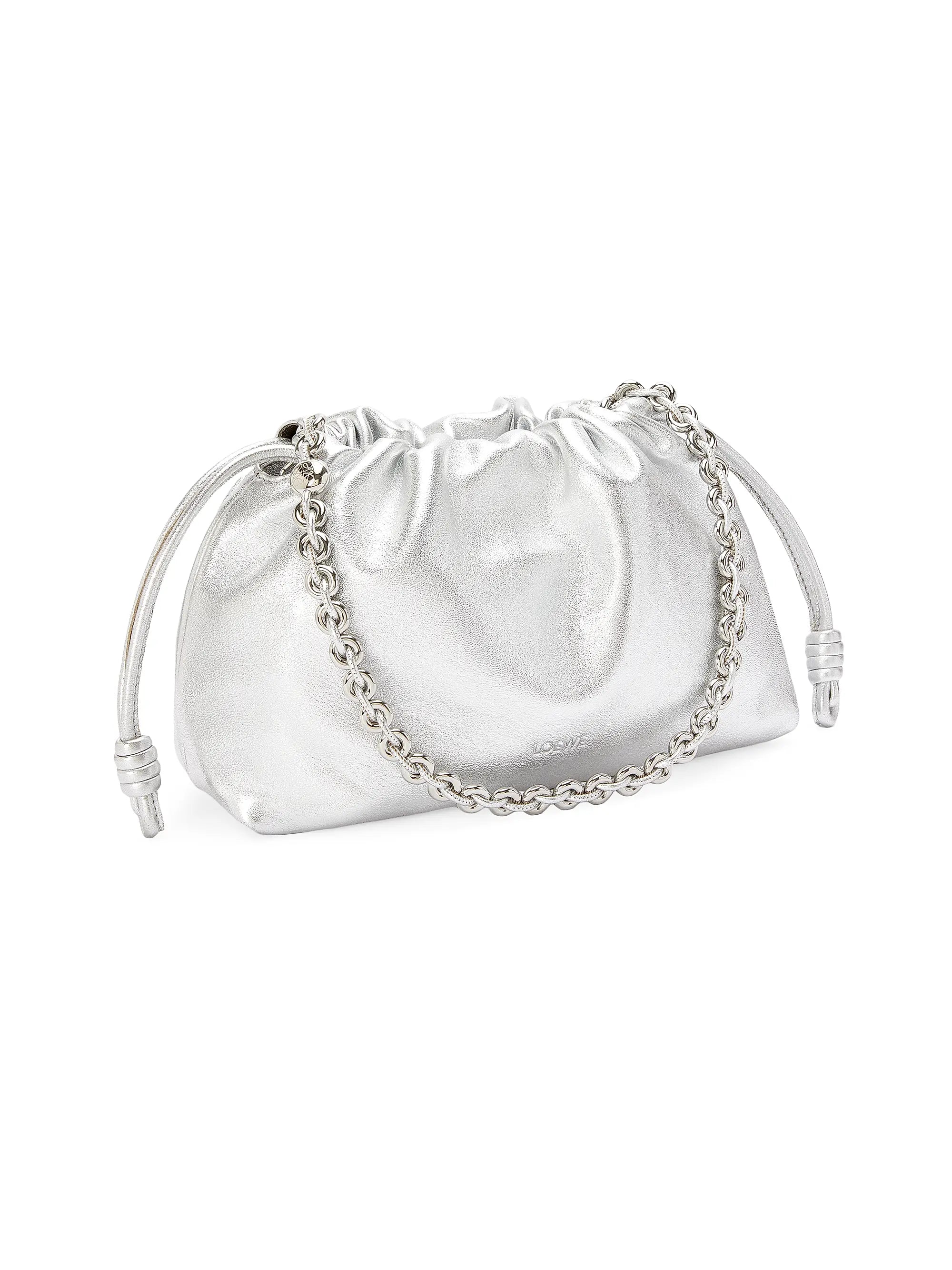 LOEWE Medium Flamenco Laminated Leather Shoulder Bag