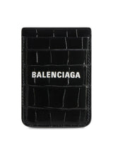 Balenciaga Crocodile Embossed Cash Magnet Card Holder