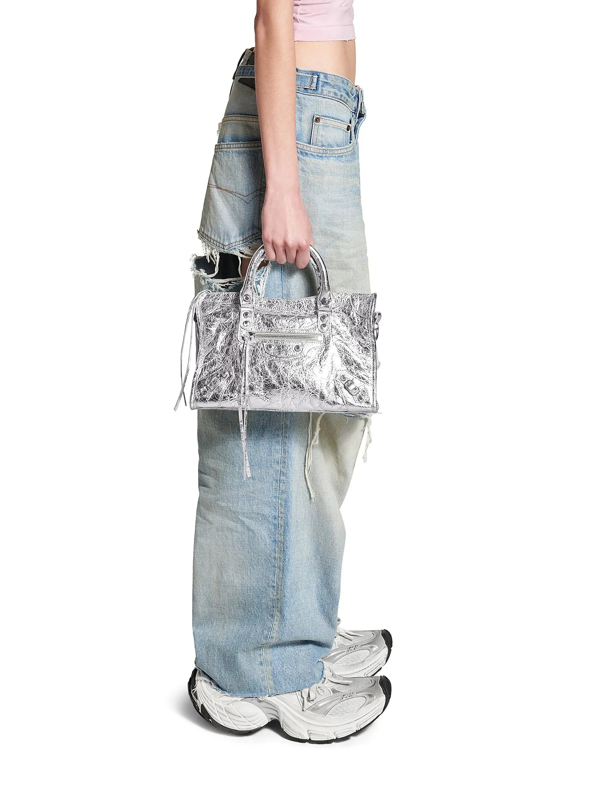 Balenciaga Le City Small Top Handle Metallized Bag