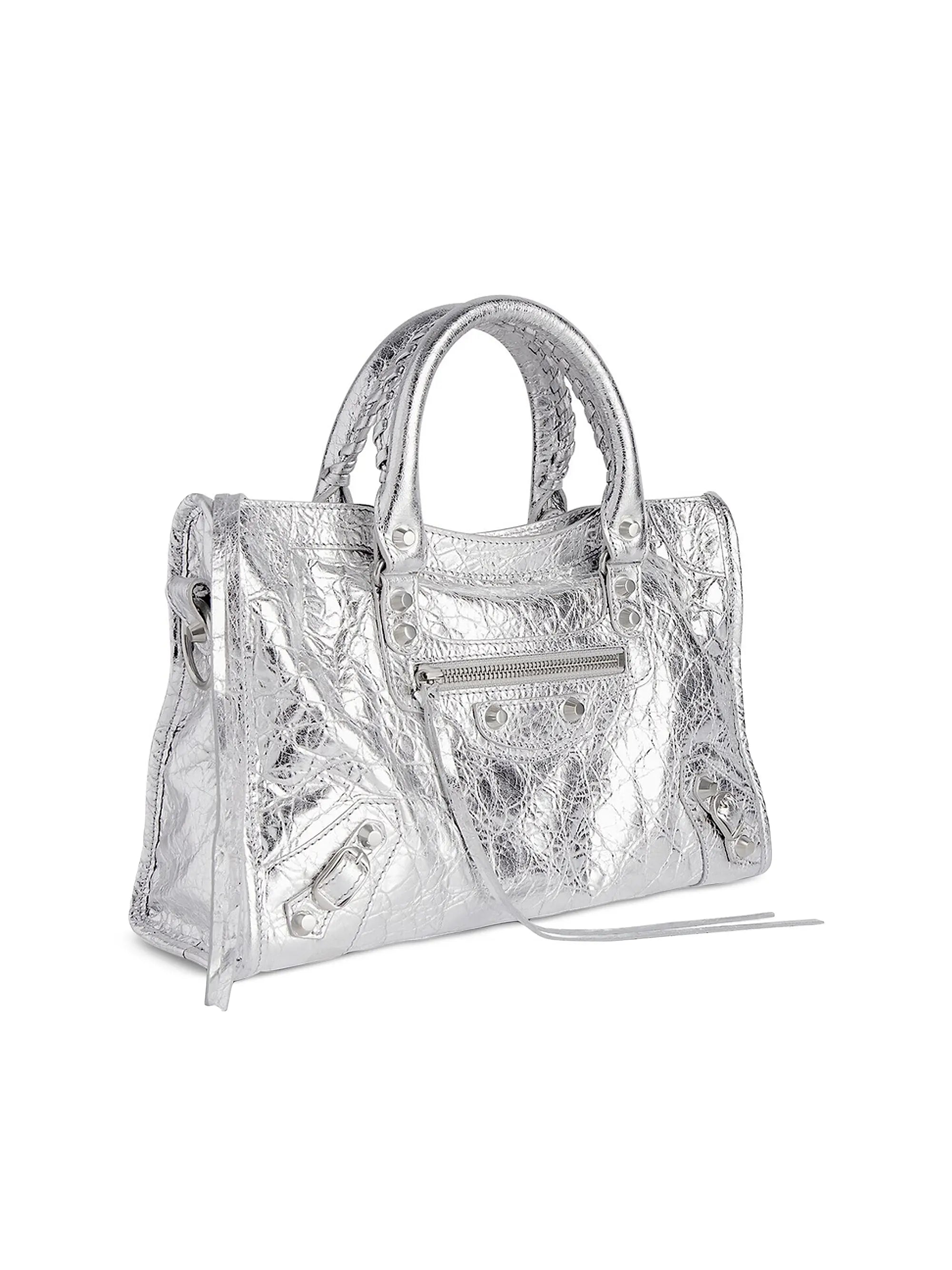 Balenciaga Le City Small Top Handle Metallized Bag