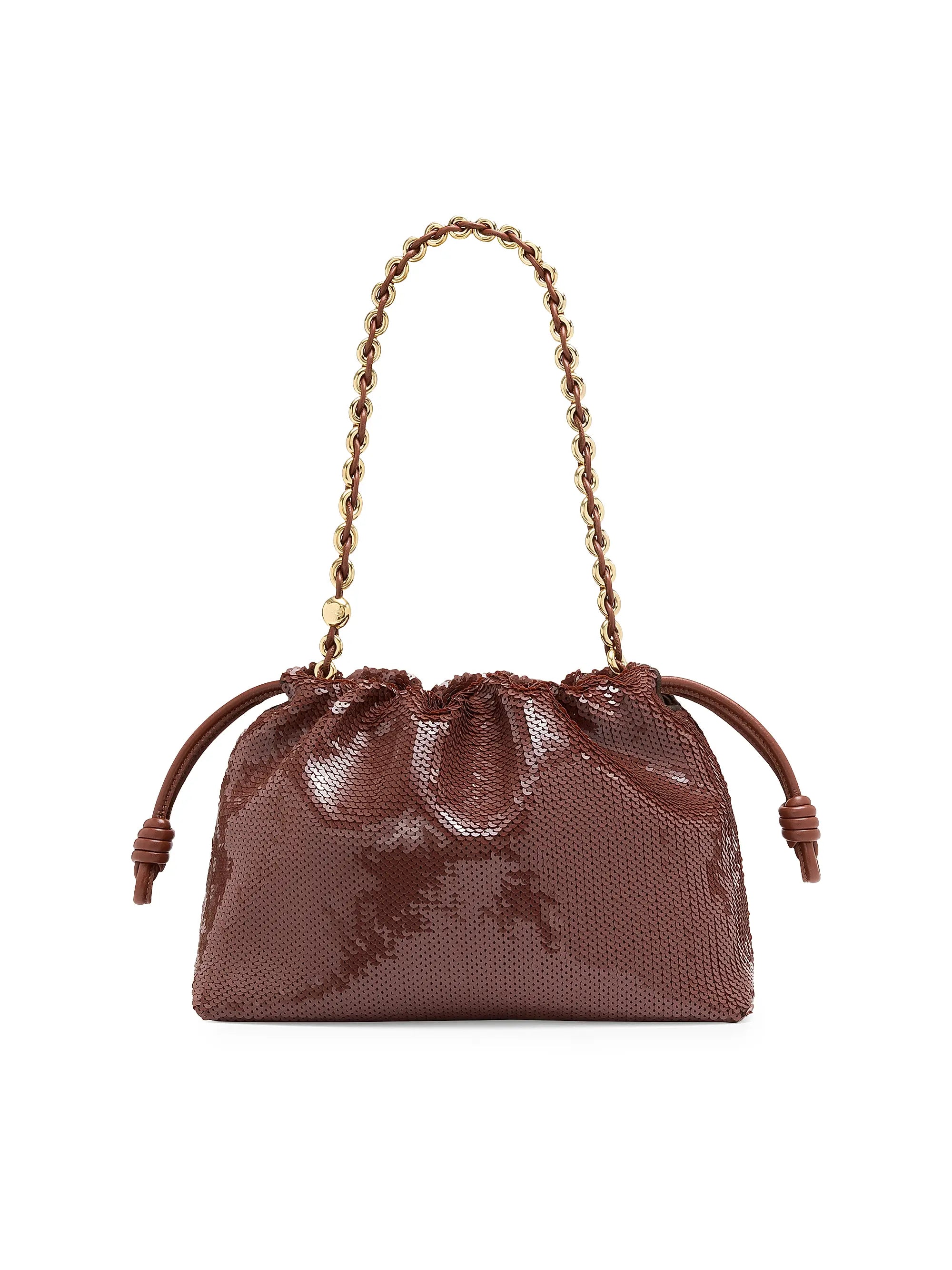 LOEWE Flamenco Sequined Leather Shoulder Bag