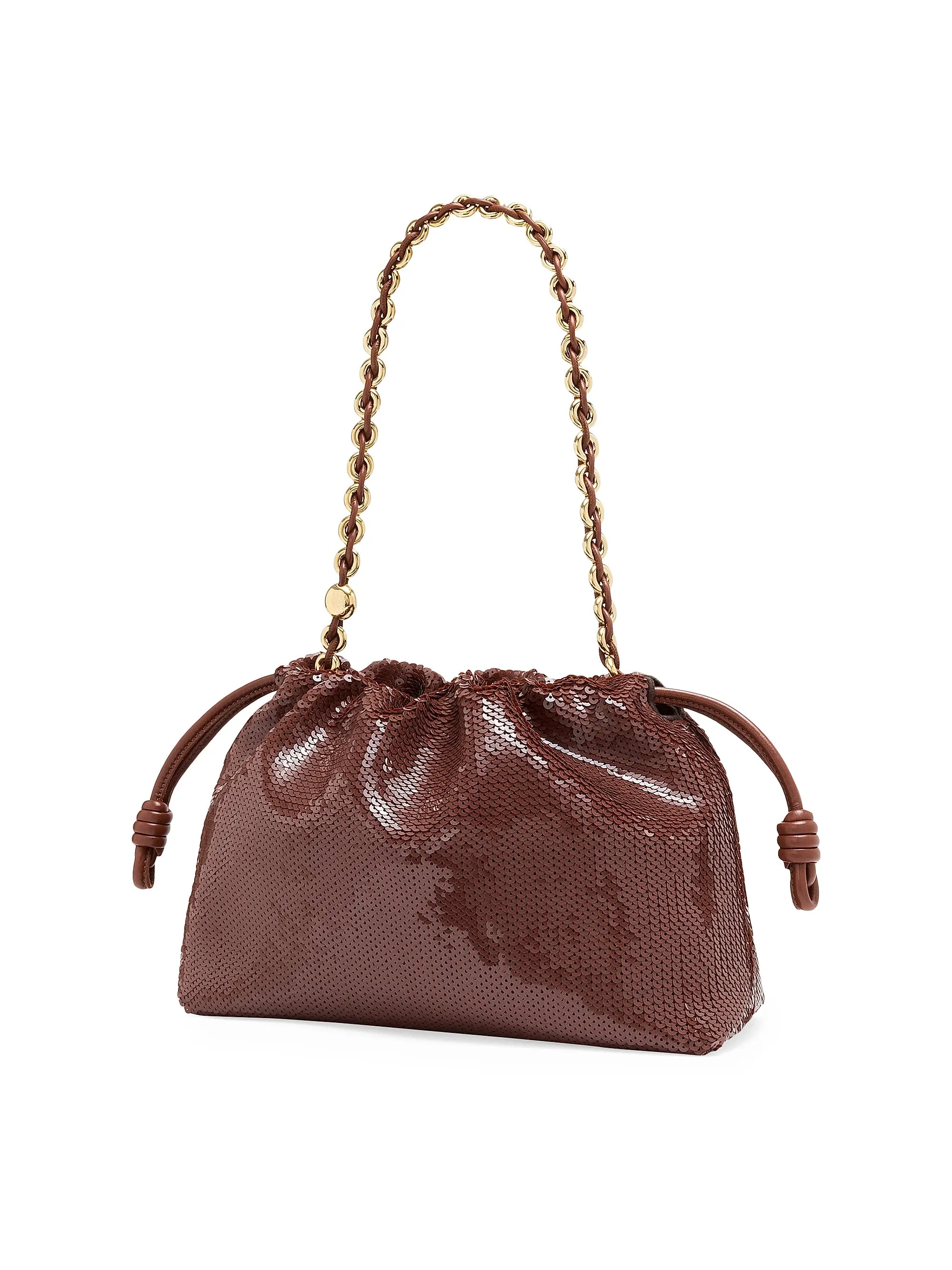 LOEWE Flamenco Sequined Leather Shoulder Bag