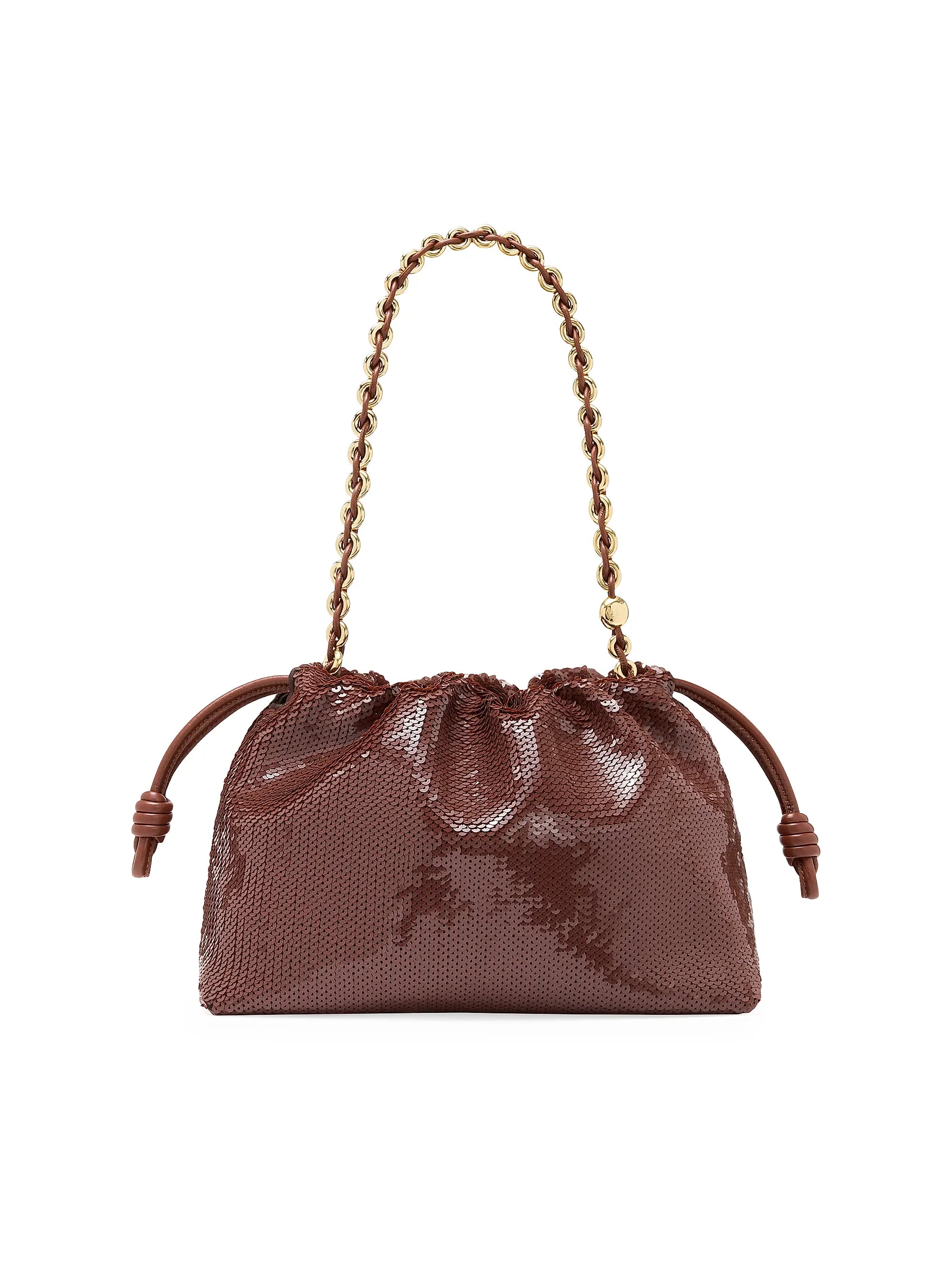 LOEWE Flamenco Sequined Leather Shoulder Bag
