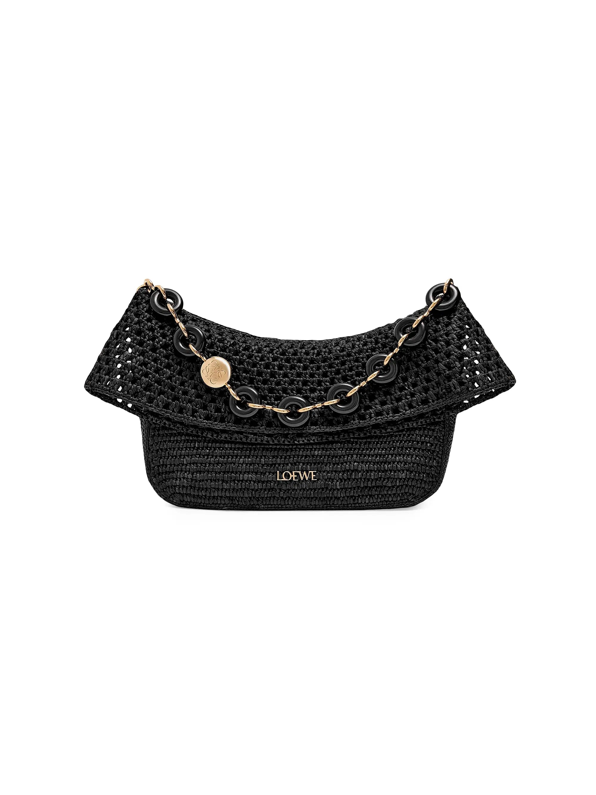 LOEWE LOEWE x Paula's Ibiza Small Ola Raffia & Leather Shoulder Bag