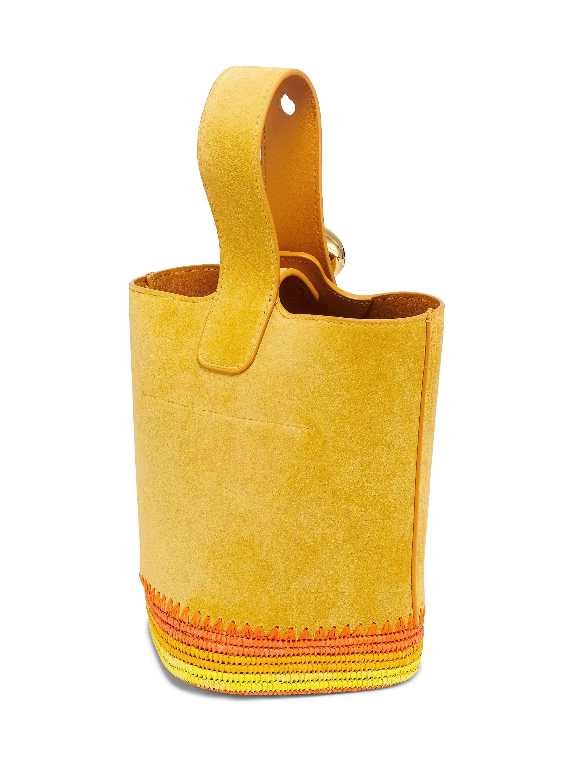 LOEWE LOEWE x Paula's Ibiza Mini Pebble Suede & Raffia Bucket Bag