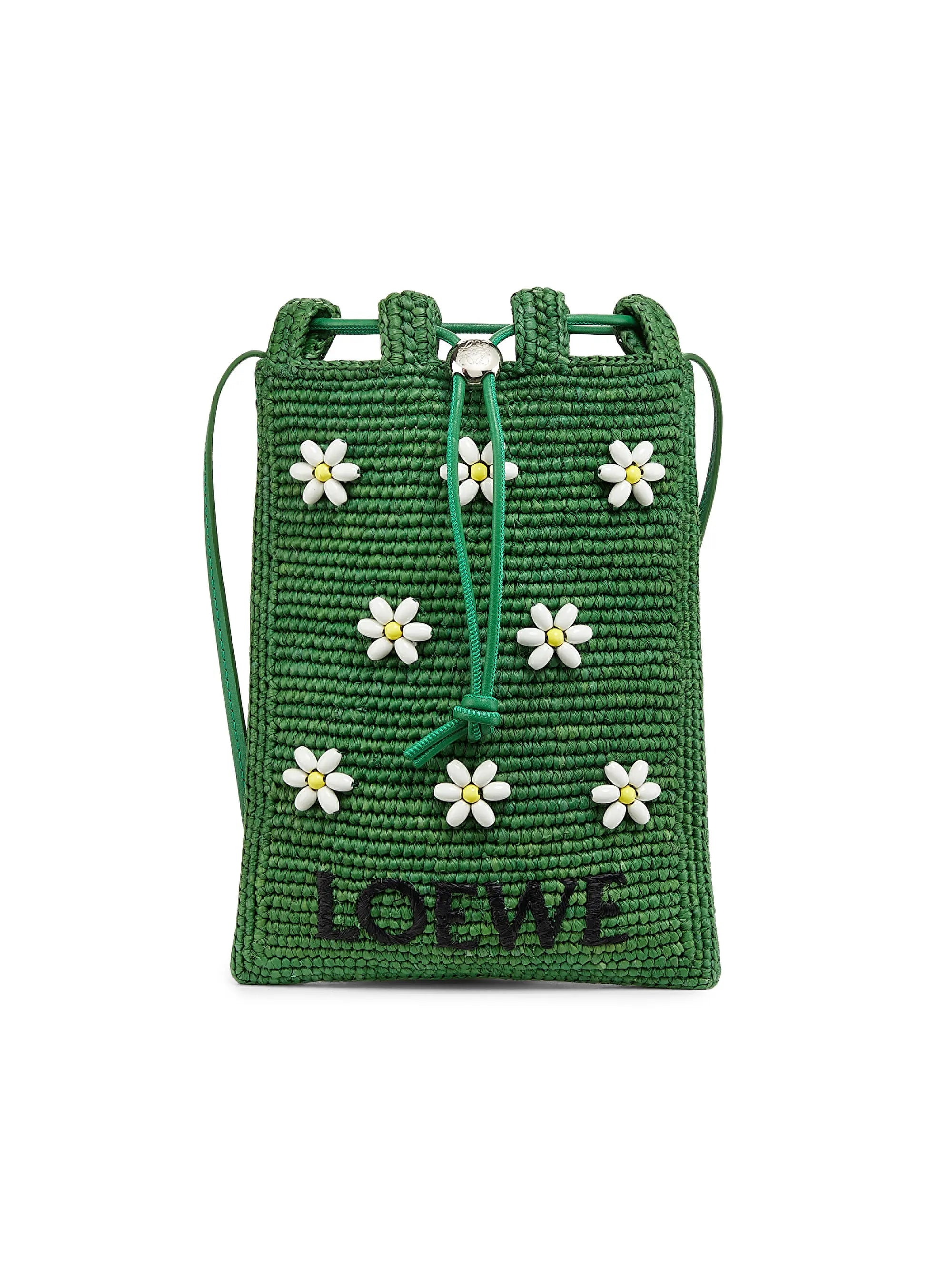 LOEWE LOEWE x Paula's Ibiza Floral-Beaded Raffia Crossbody Bag