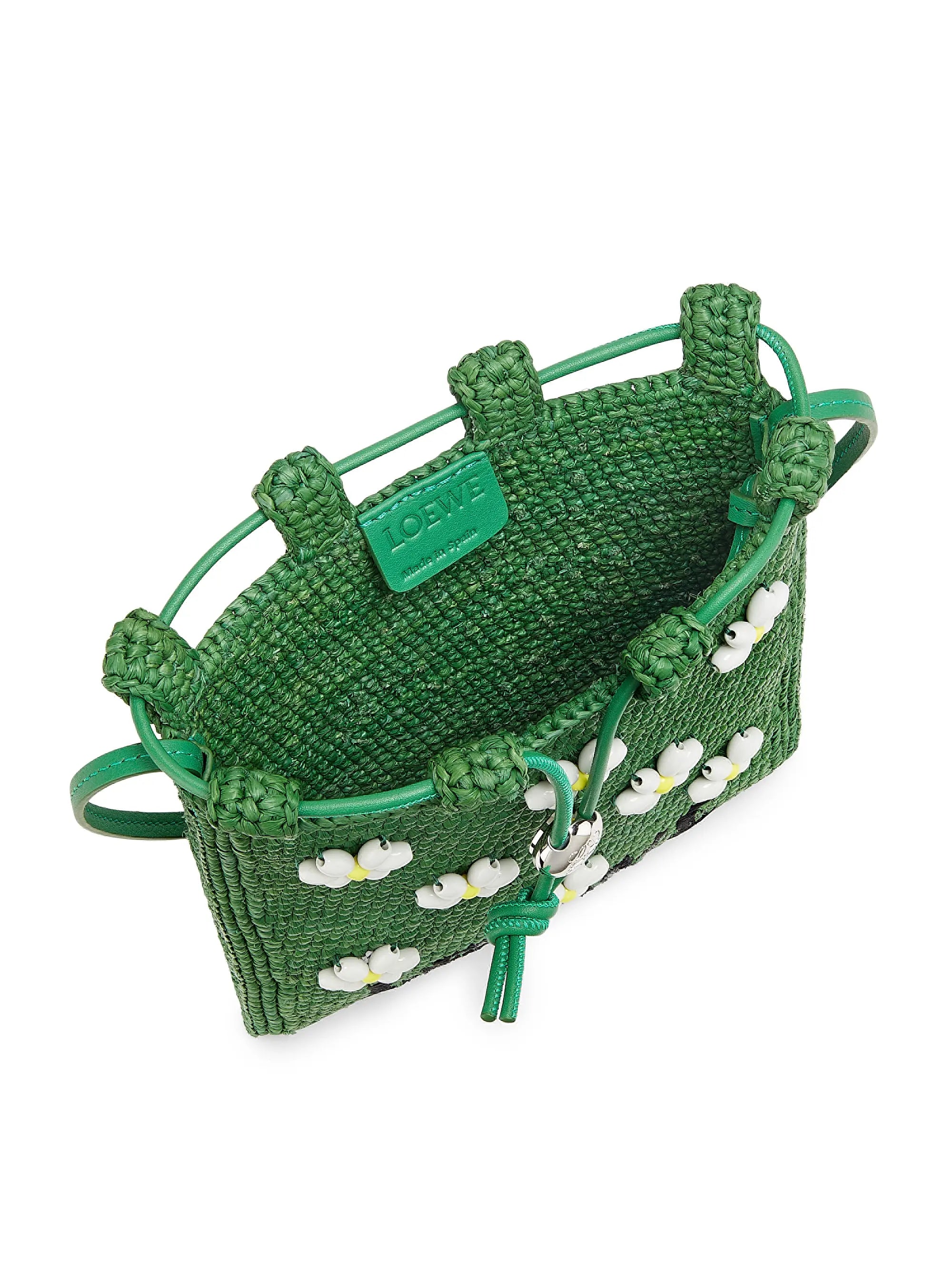 LOEWE LOEWE x Paula's Ibiza Floral-Beaded Raffia Crossbody Bag