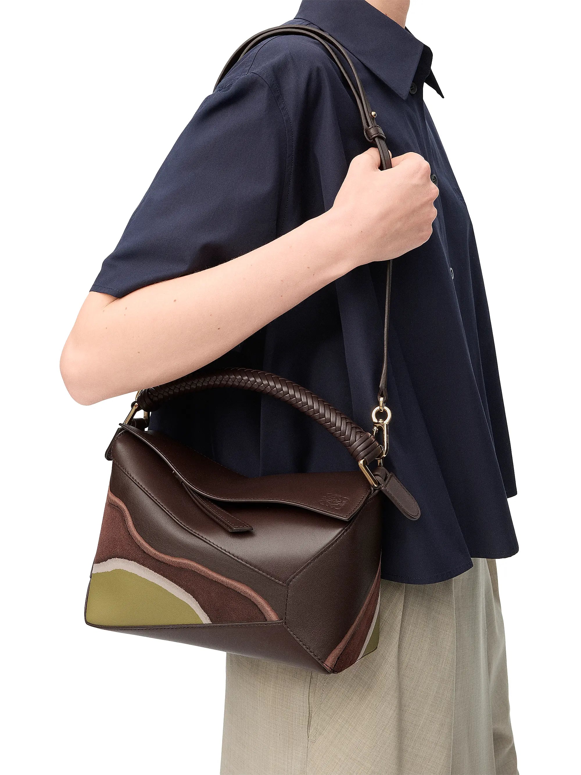 LOEWE Puzzle Edge Landscape Leather Top Handle Bag