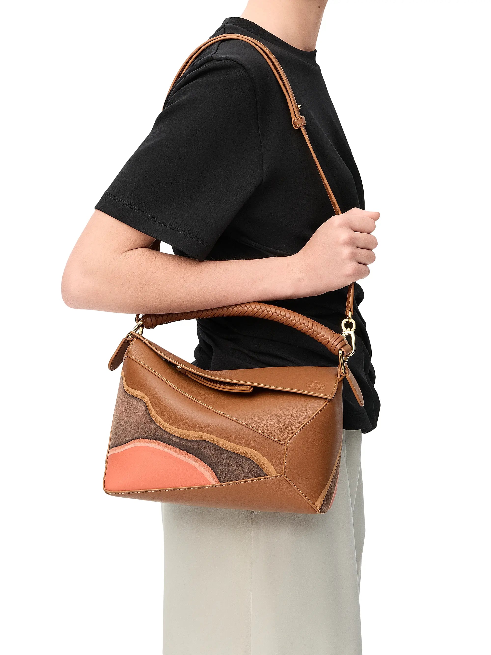 LOEWE Puzzle Edge Landscape Leather Top Handle Bag