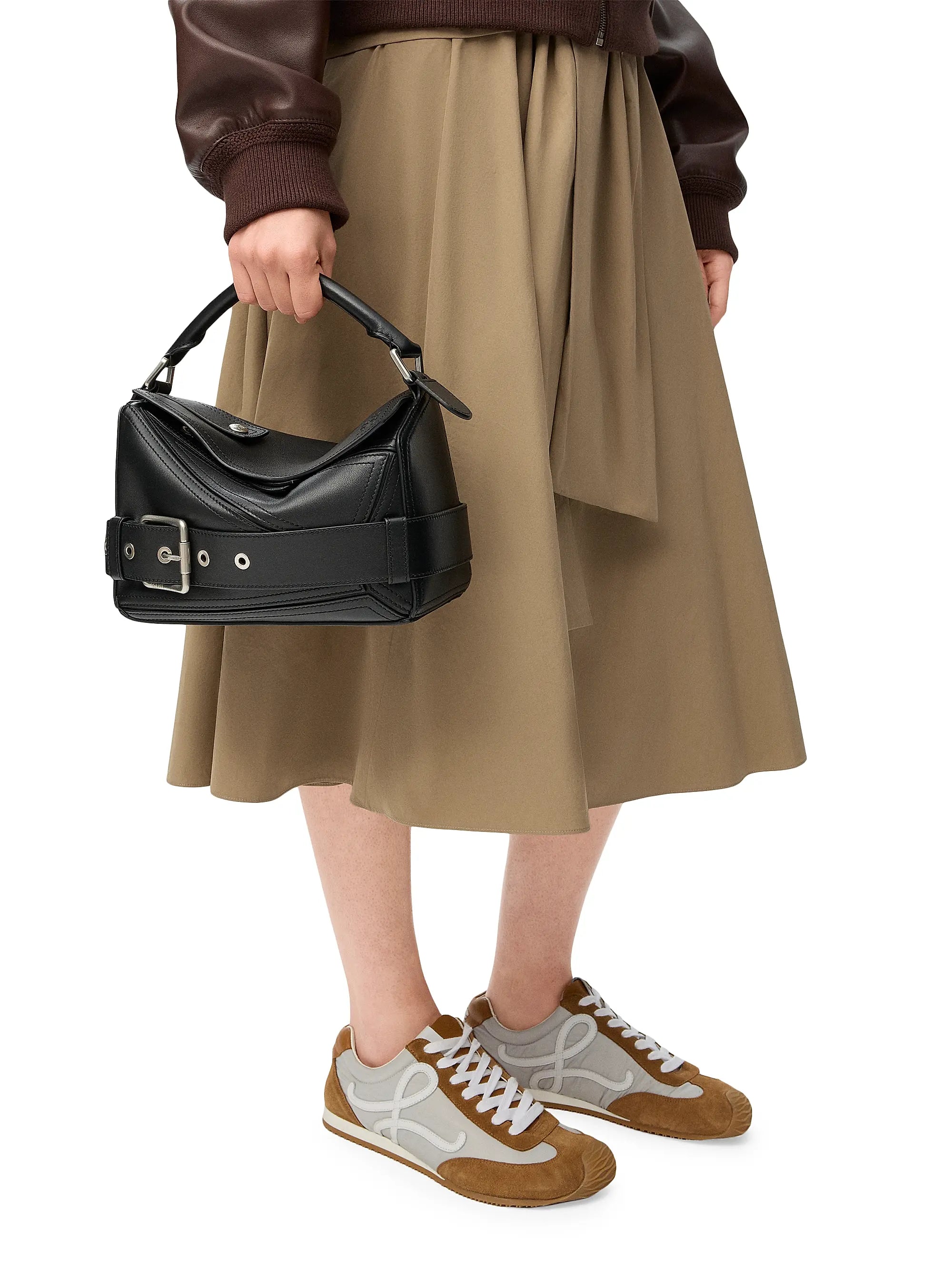 LOEWE Puzzle Biker Leather Top Handle Bag