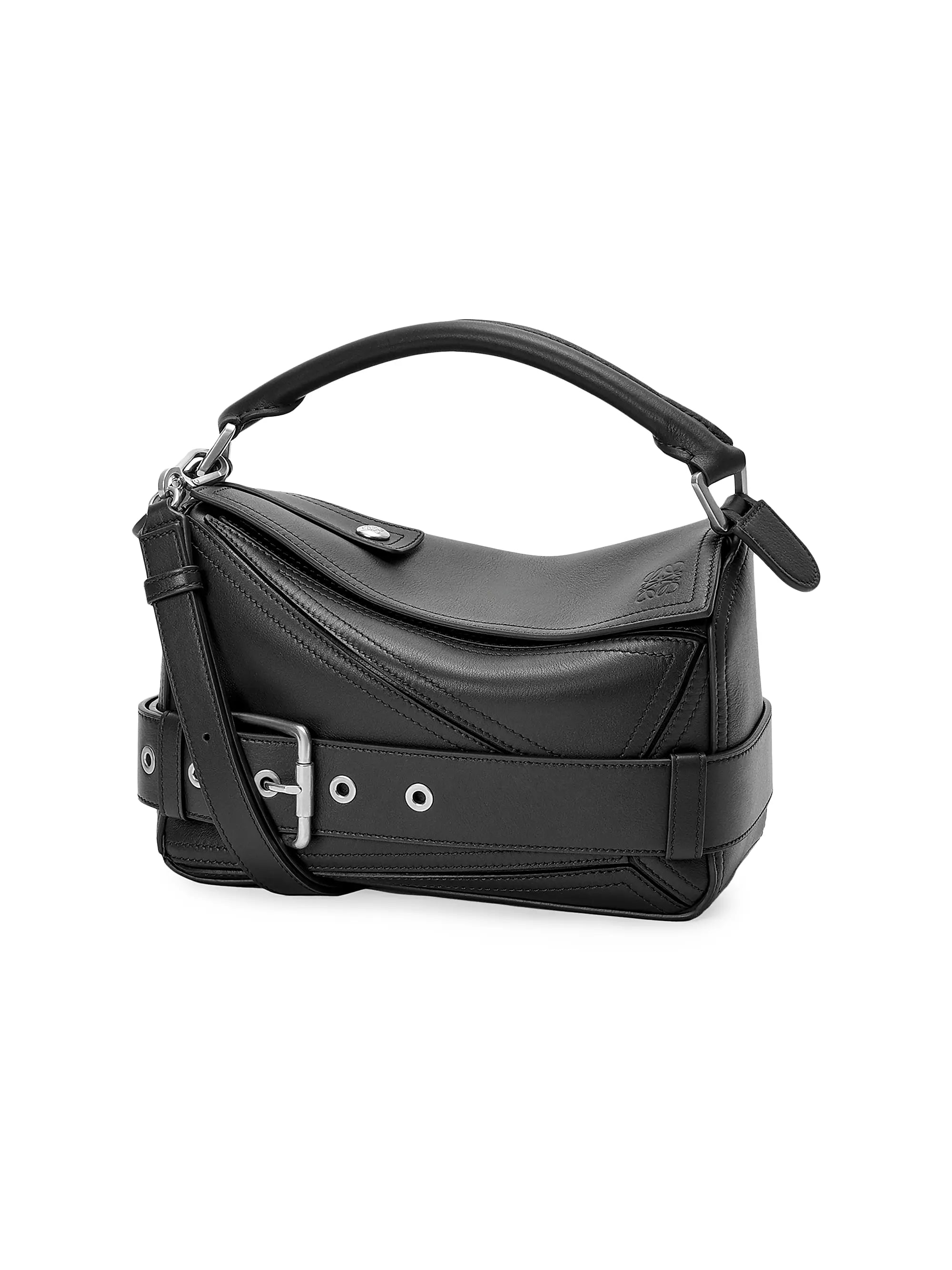 LOEWE Puzzle Biker Leather Top Handle Bag