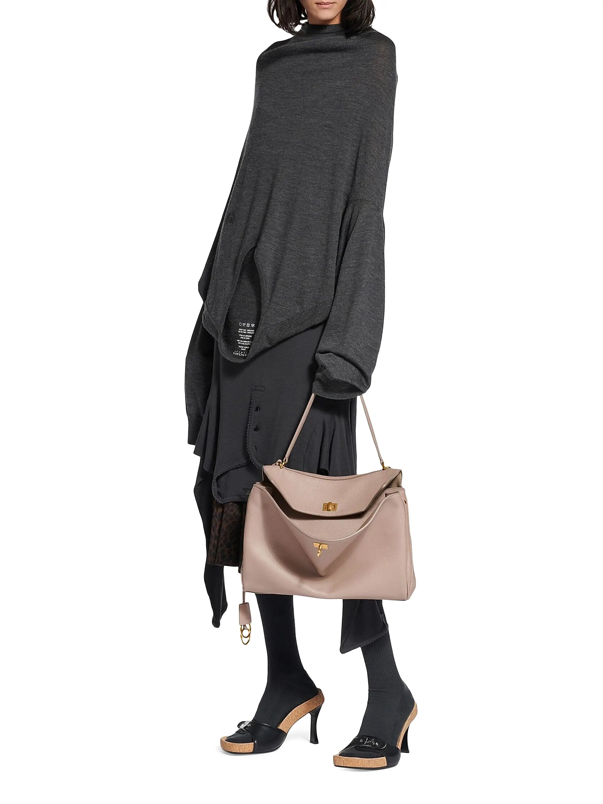 Balenciaga Rodeo Medium Top Handle Bag Grained Calfskin