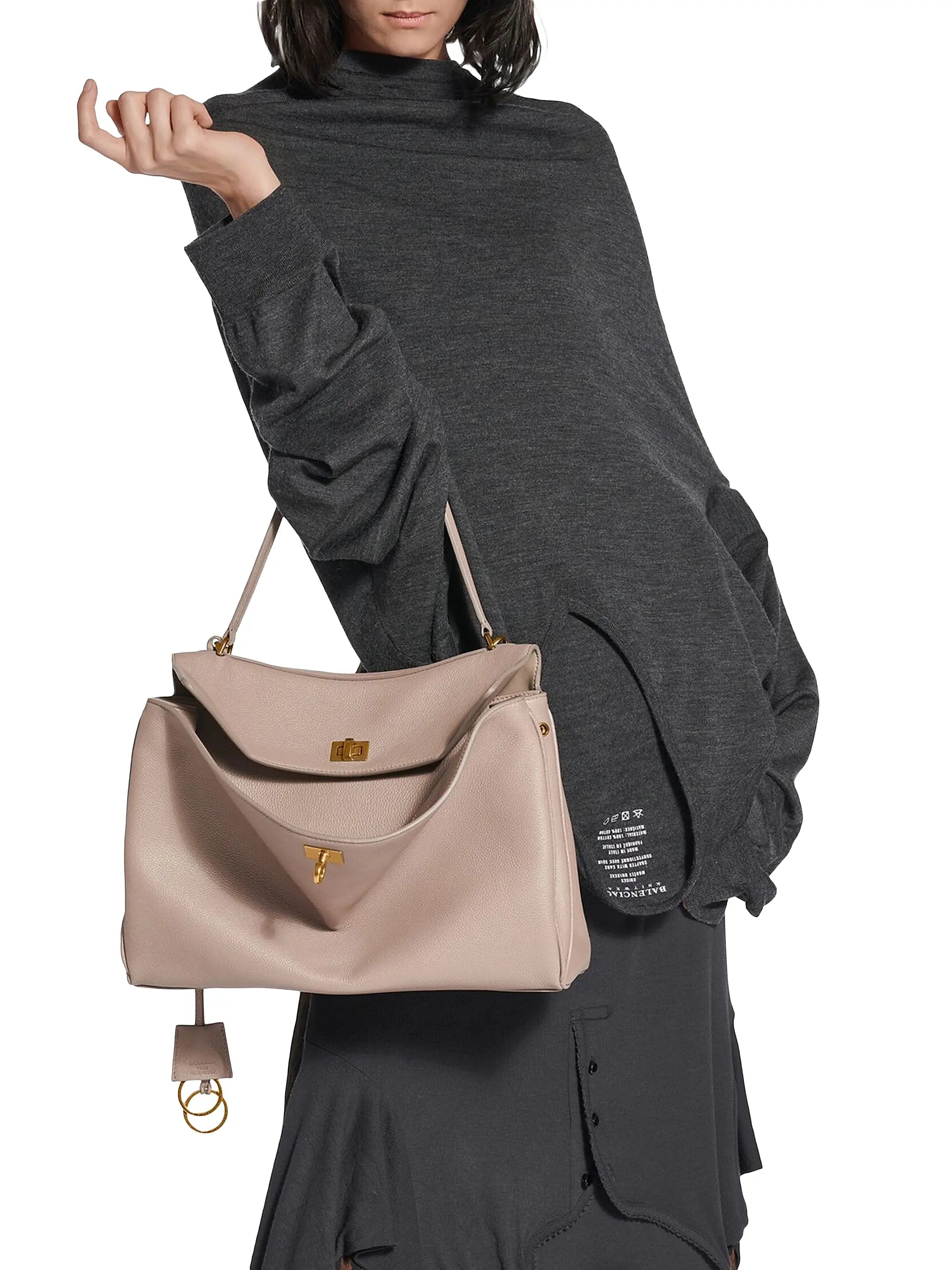Balenciaga Rodeo Medium Top Handle Bag Grained Calfskin