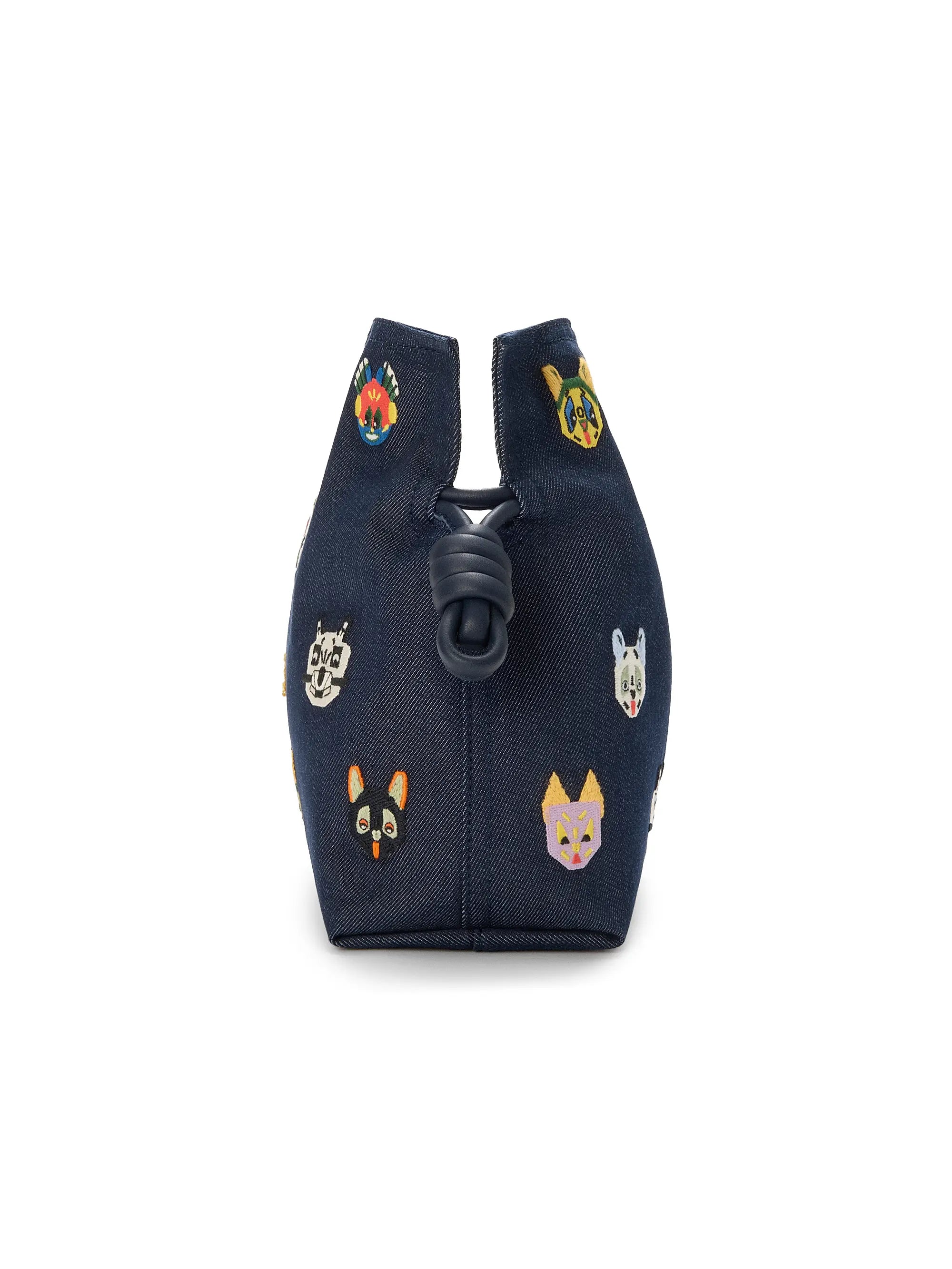 LOEWE LOEWE x Louis Wain Medium Cats Flamenco Embroidered Denim Clutch
