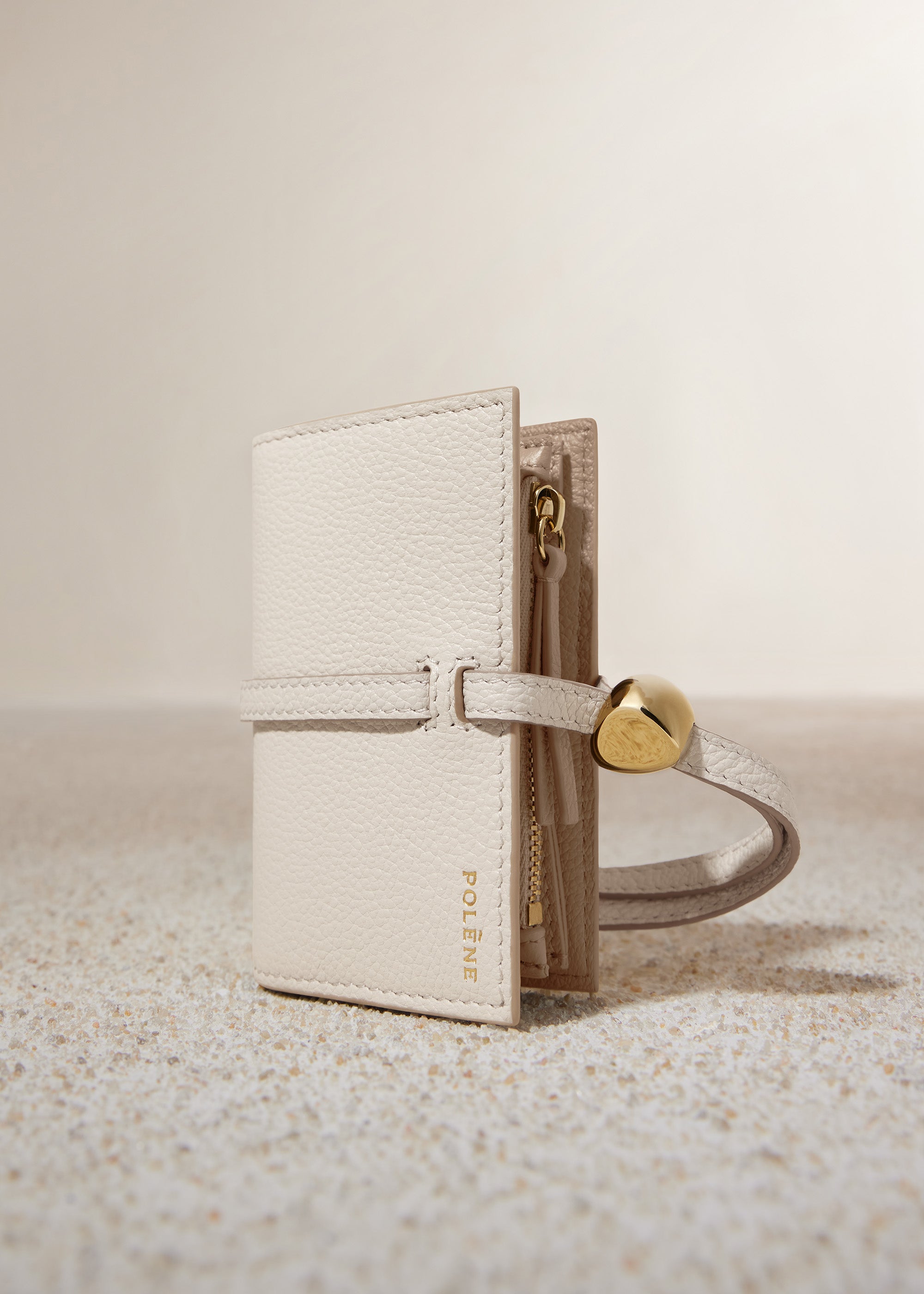 Polene Kayé Card Holder - Textured Duo Chalk