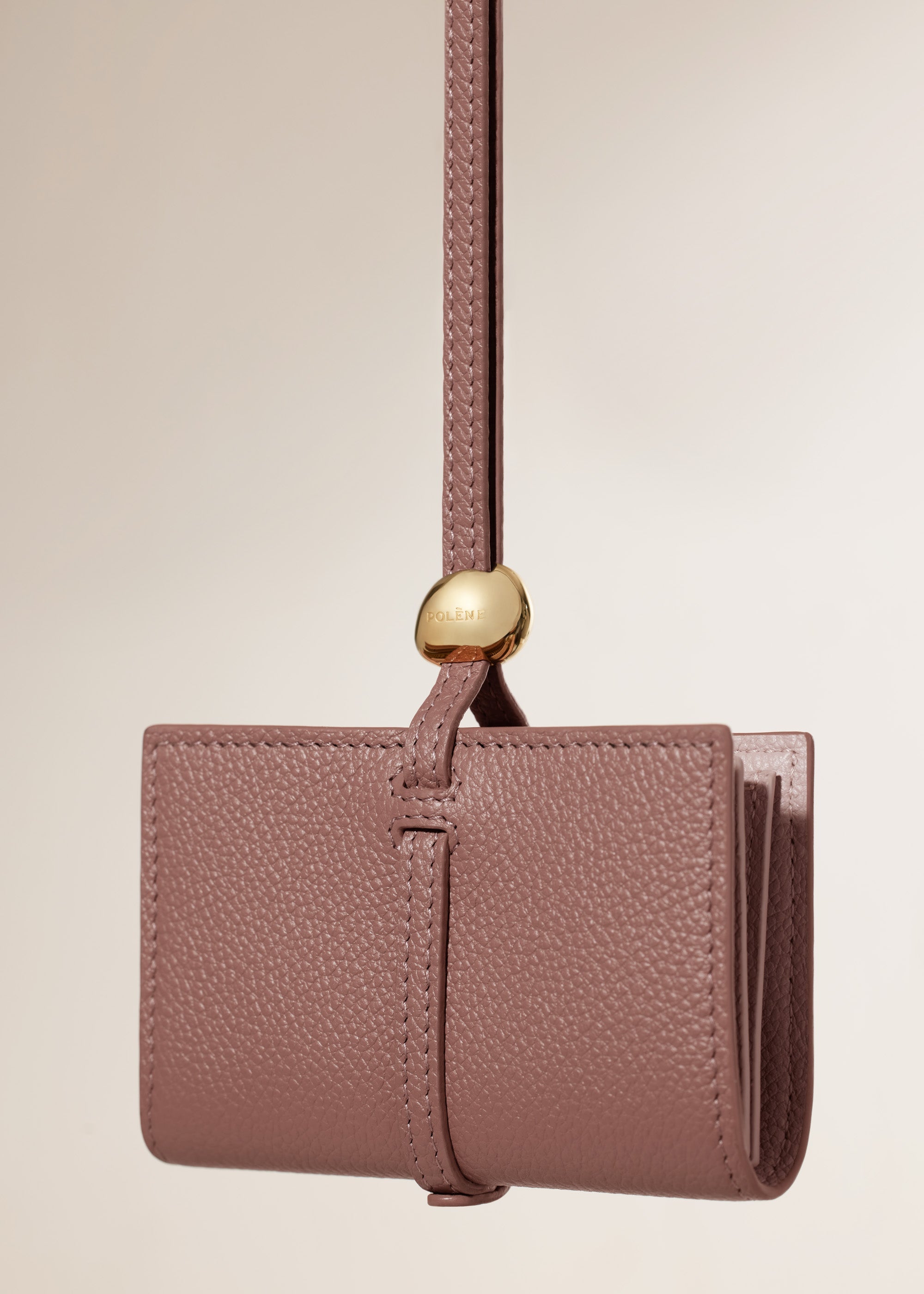 Polene Kayé Card Holder - Textured Duo Blush