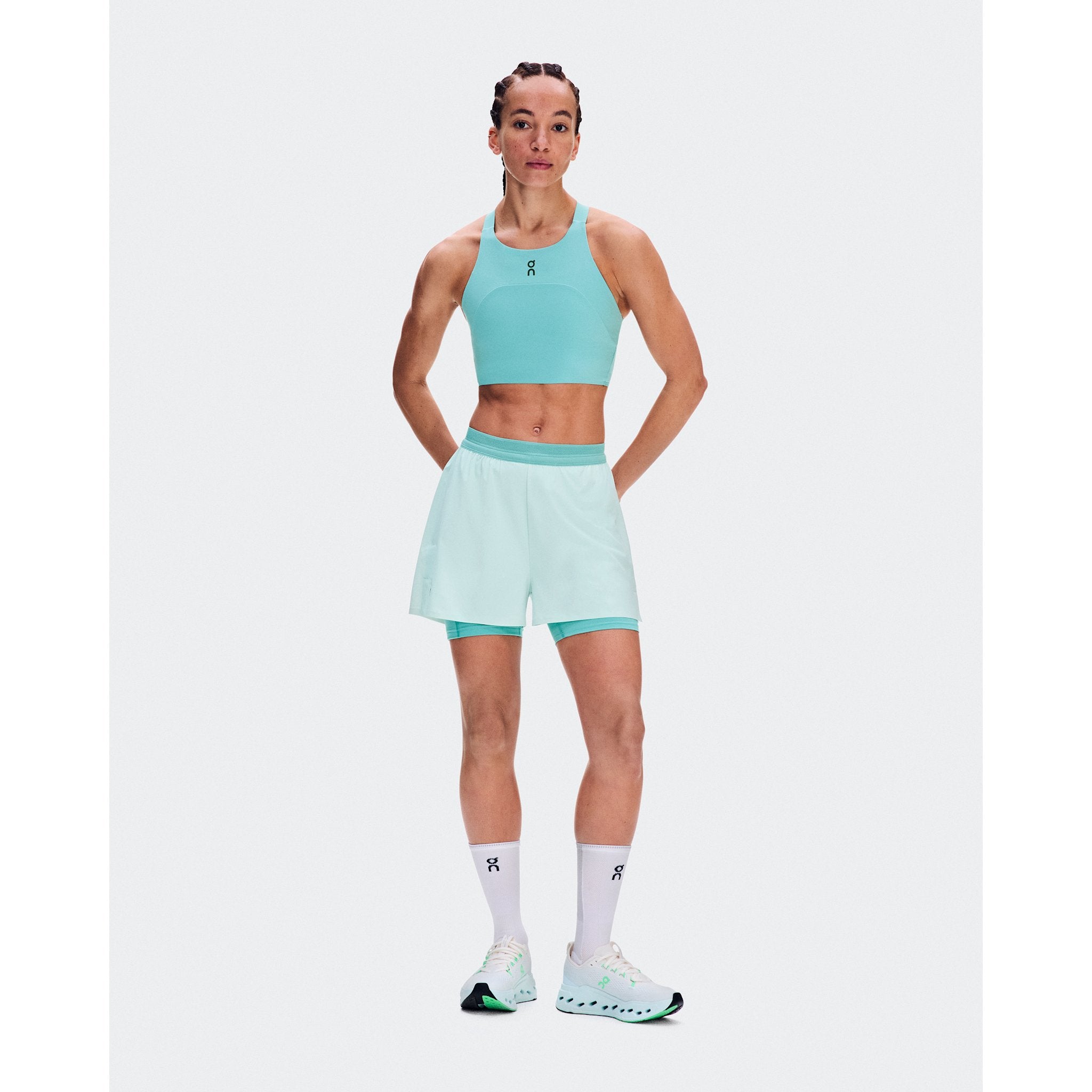 On 3" Performance 2/1 Shorts Flurry | Aquamarine