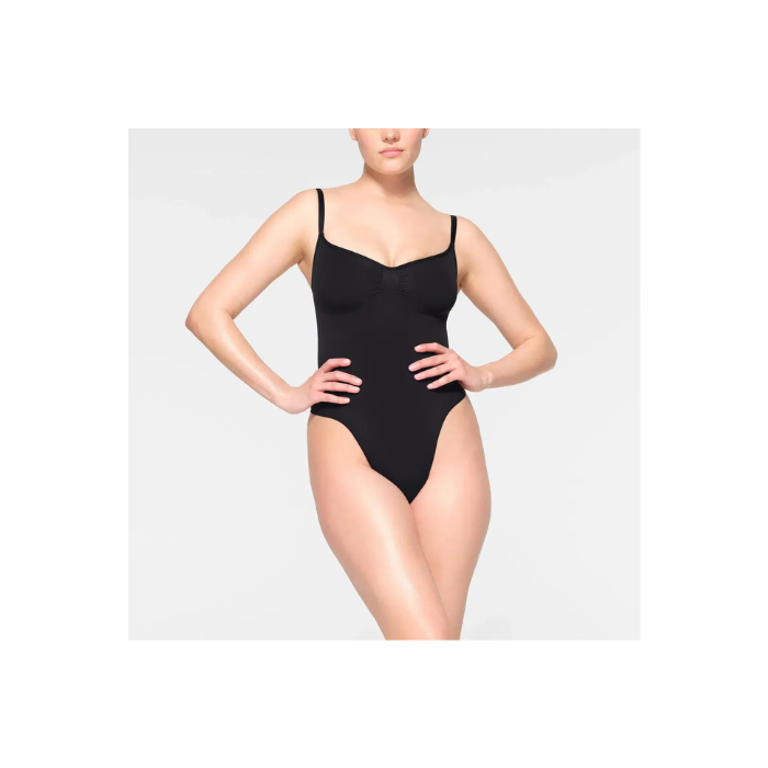 Skims Seamless Sculpt Thong Bodysuit Onyx