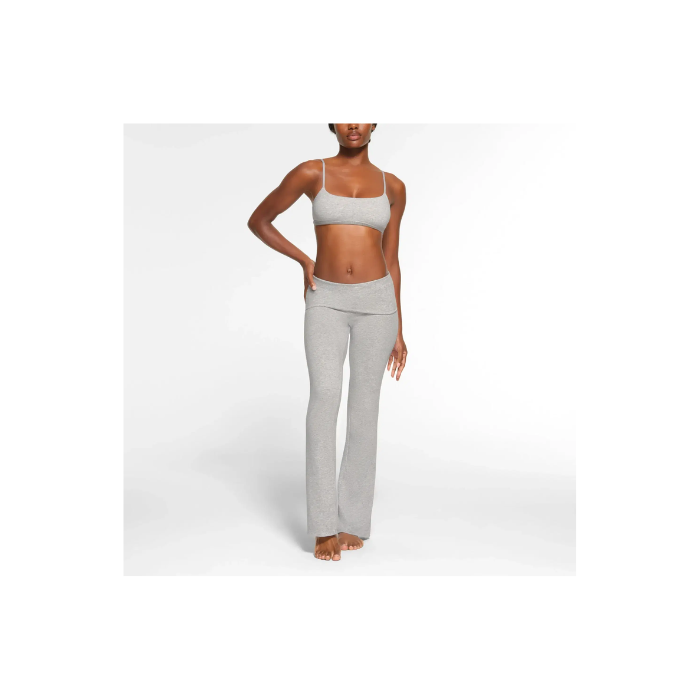Skims Cotton Jersey Foldover Pant Light Heather Grey
