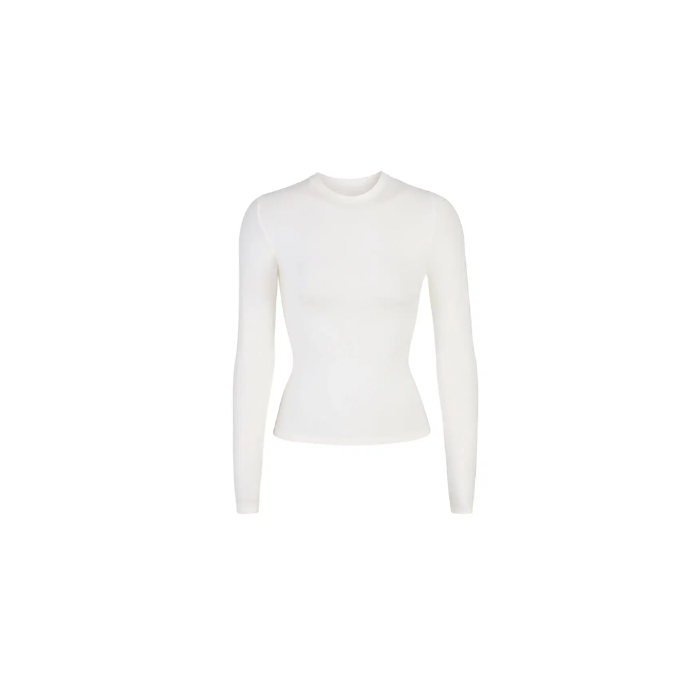 Skims Cotton Jersey Long Sleeve T-Shirt Marble