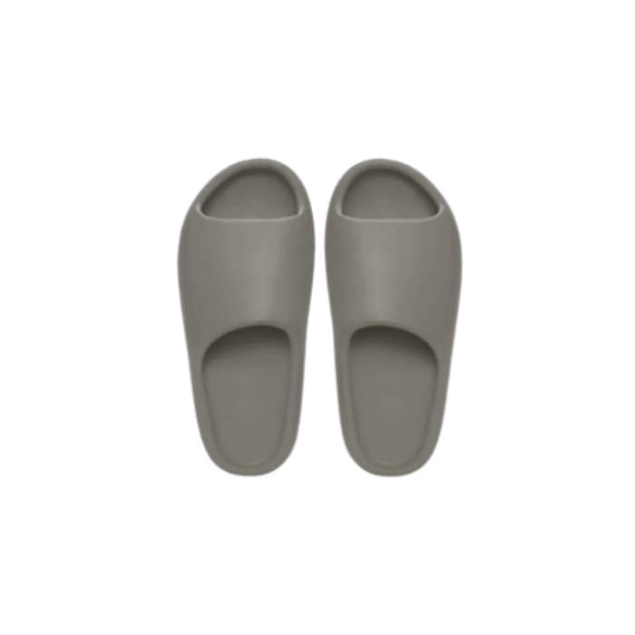 Pair of grey Yeezy Slides slippers
