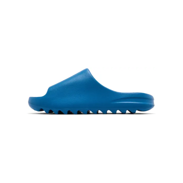 Blue Yeezy Slide side view