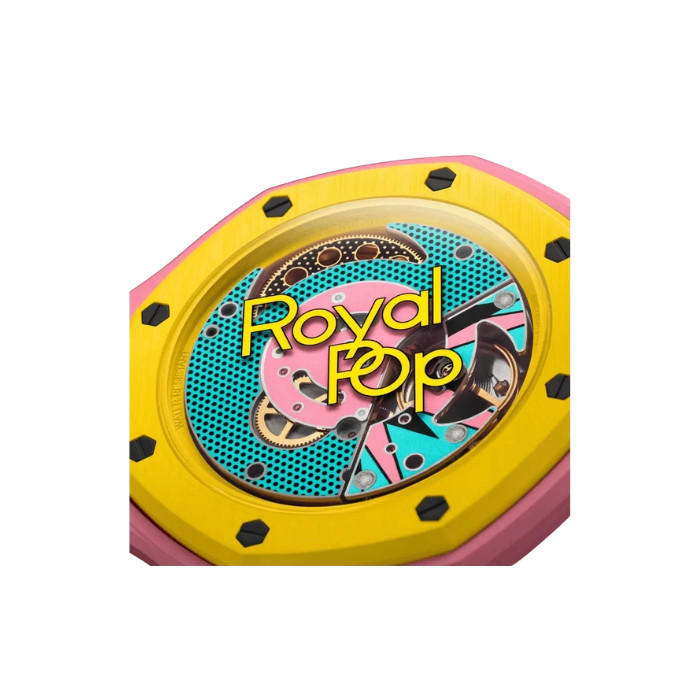 Colorful watch with 'Royal Pop' branding