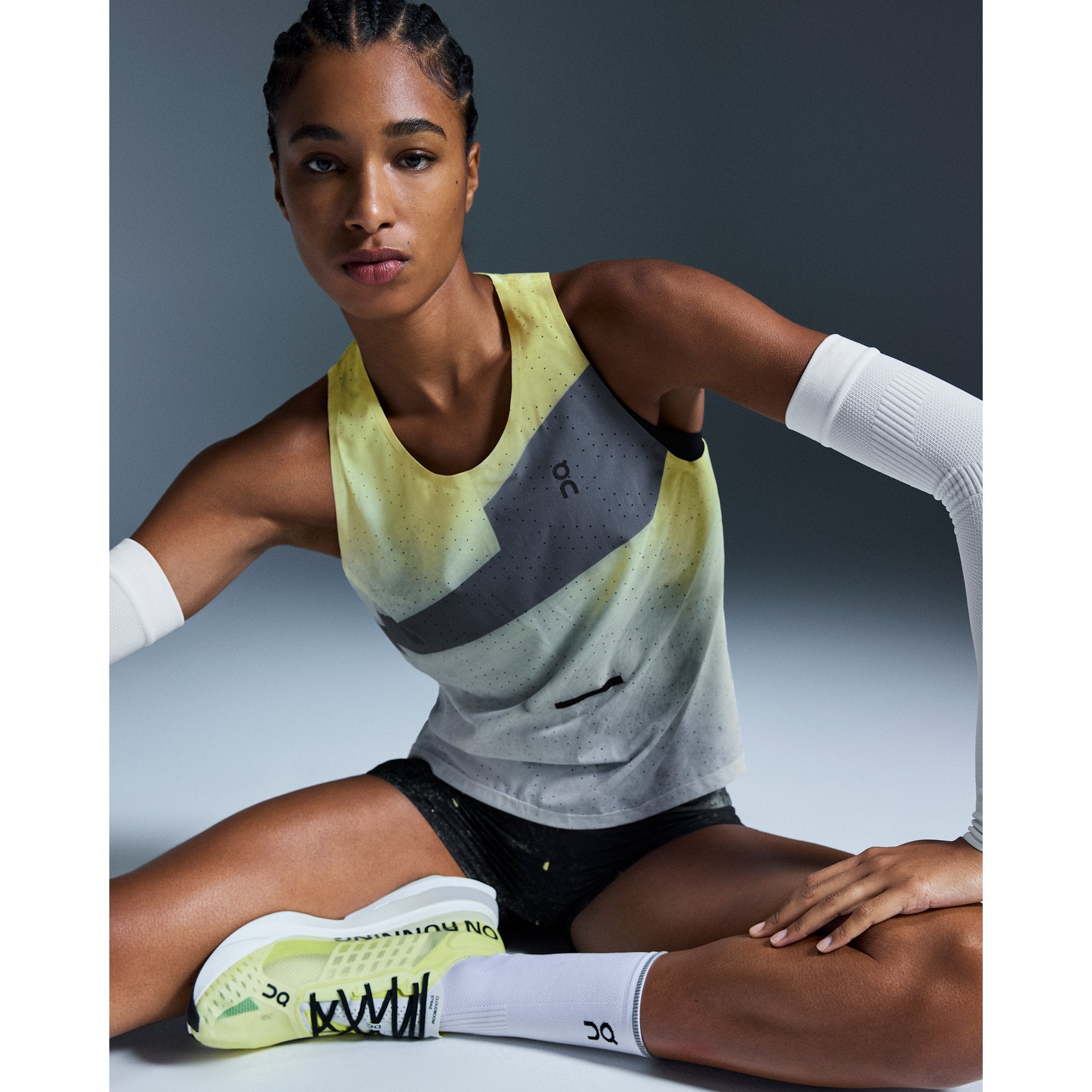 On Race Singlet Limelight | Glacier