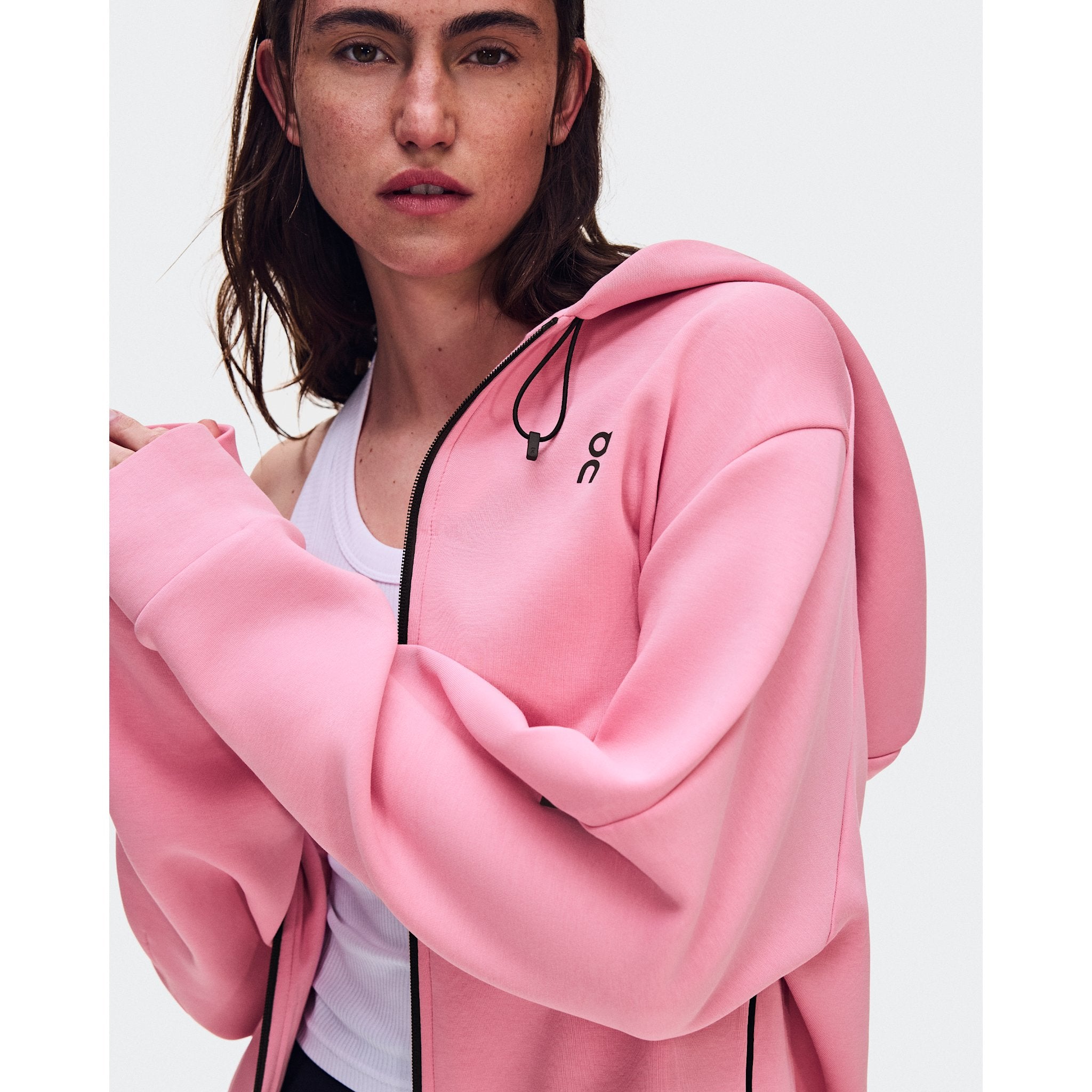 On Focus Tech Zip Hoodie Magnolia