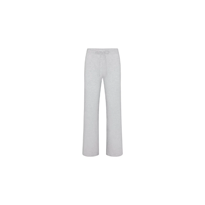 Skims Cotton Jersey Straight Leg Pant Light Heather Grey