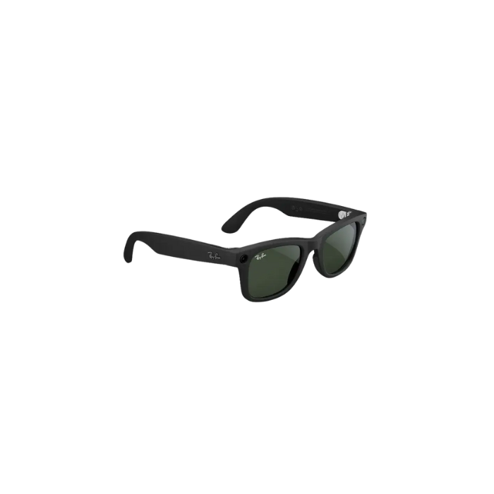 Ray Ban Meta Wayfarer Matte Black Frame Transition Clear/Green Lenses