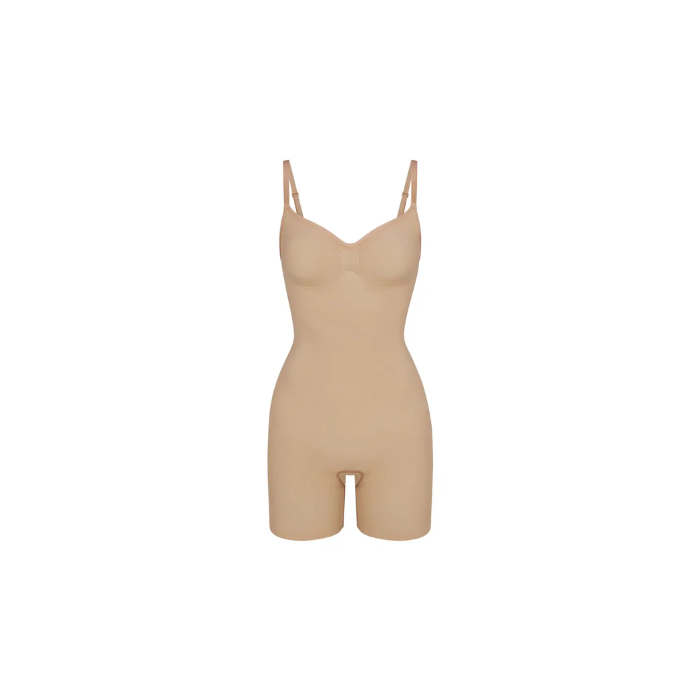 Skims Seamless Sculpt Mid Thigh Bodysuit Clay