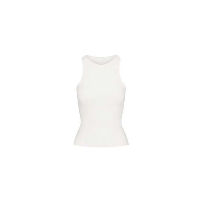 Skims Cotton Jersey Crew Neck Tank Marble
