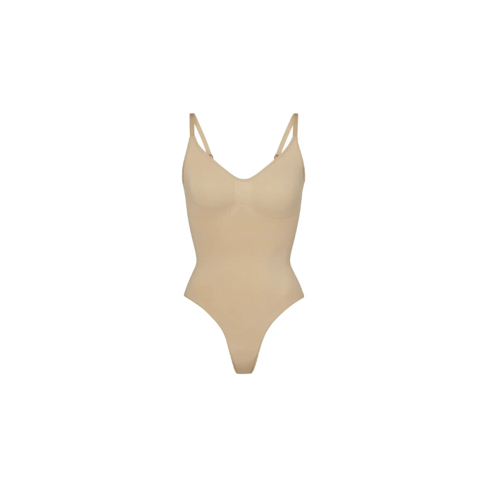 Skims Seamless Sculpt Thong Bodysuit Clay
