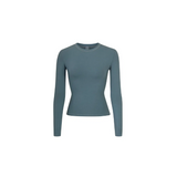 Skims Cotton Jersey Long Sleeve T-Shirt Kyanite