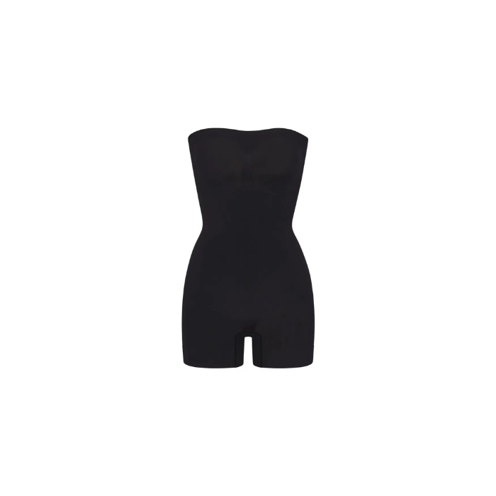 Skims Seamless Sculpt Strapless Shortie Bodysuit Onyx