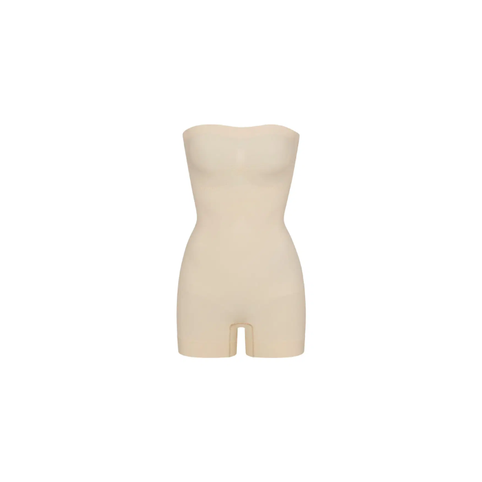 Skims Seamless Sculpt Strapless Shortie Bodysuit Sand